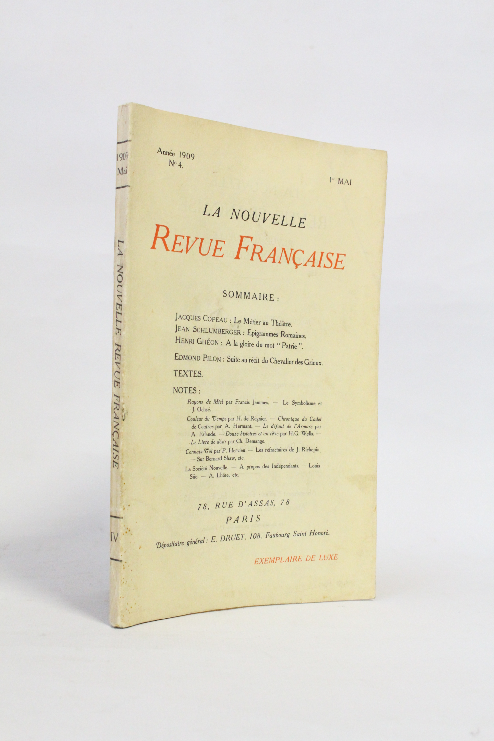 Le Métier au théâtre in La Nouvelle Revue française n°4 …