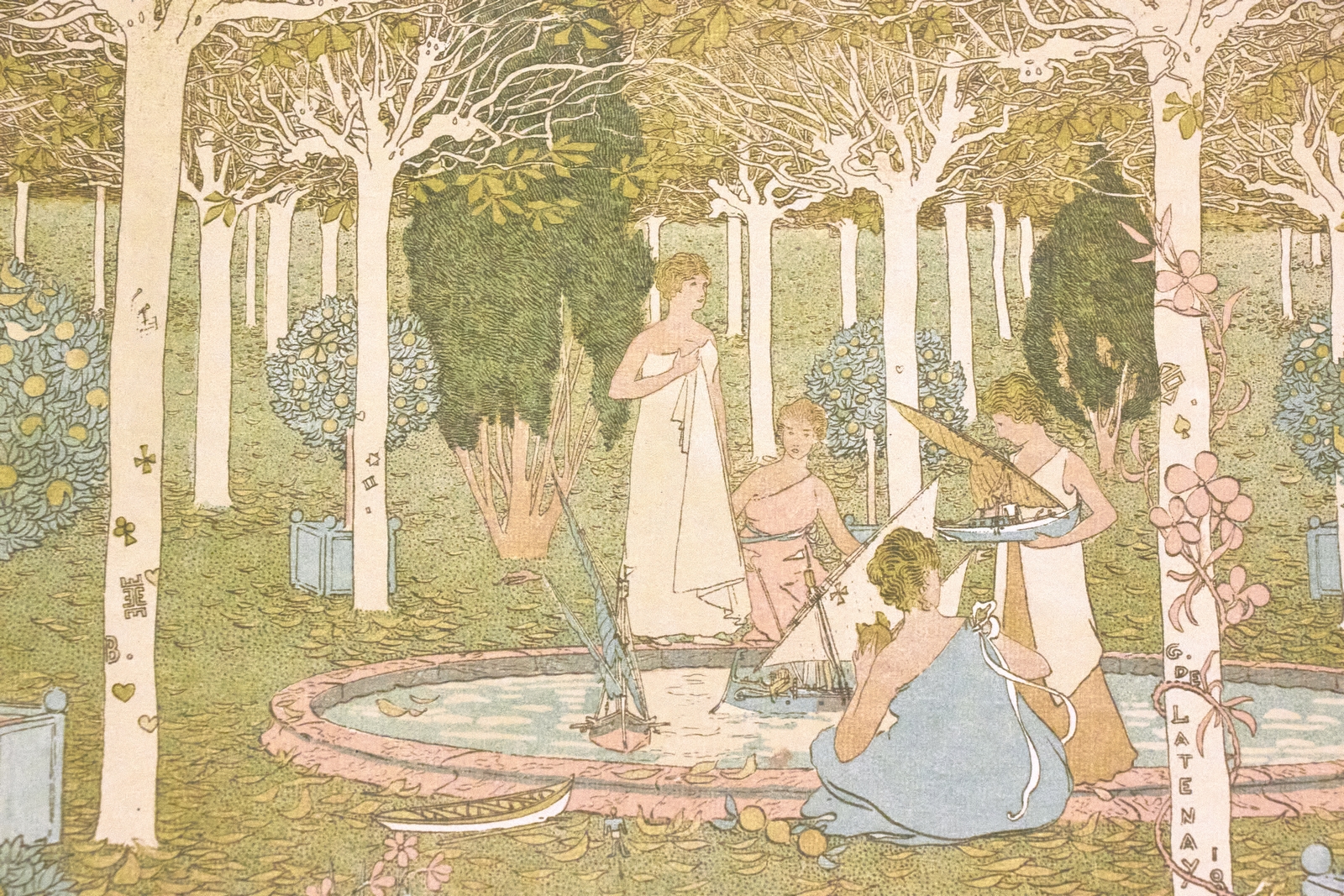 "Le parc" - Lithographie originale sur Japon - L'Estampe Moderne