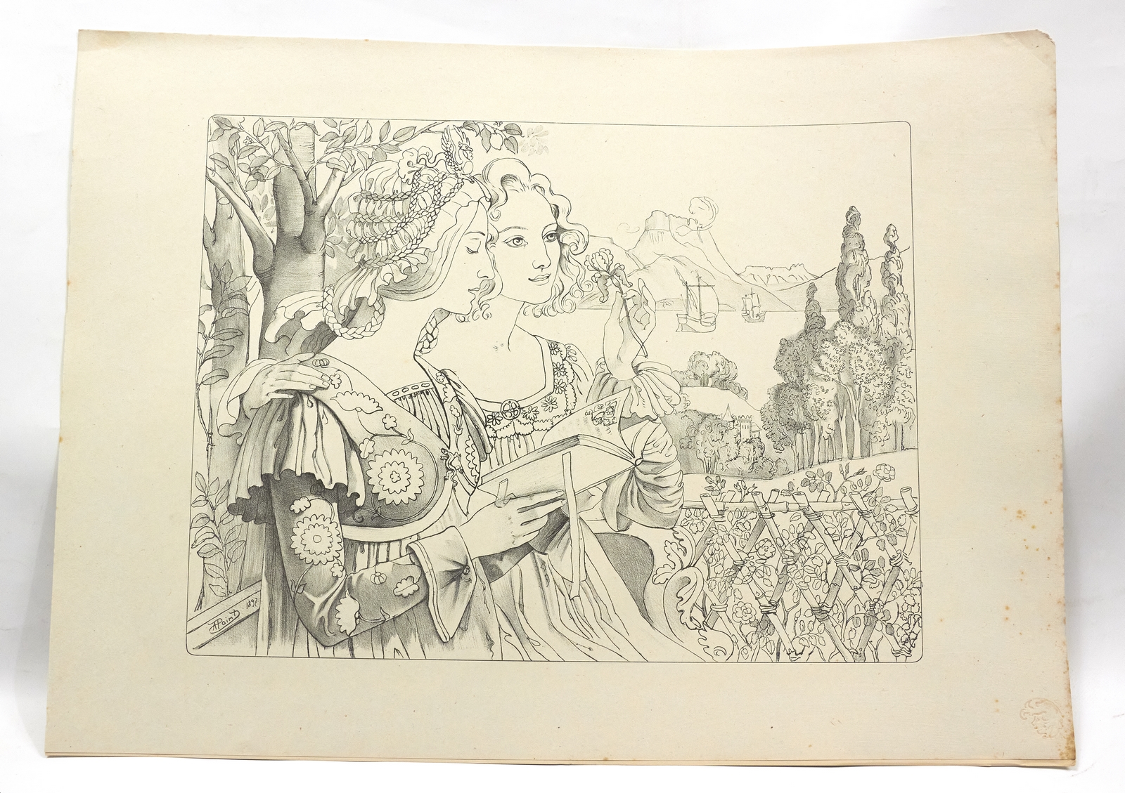 "Légende dorée" - Lithographie originale sur Chine - L'Estampe Moderne