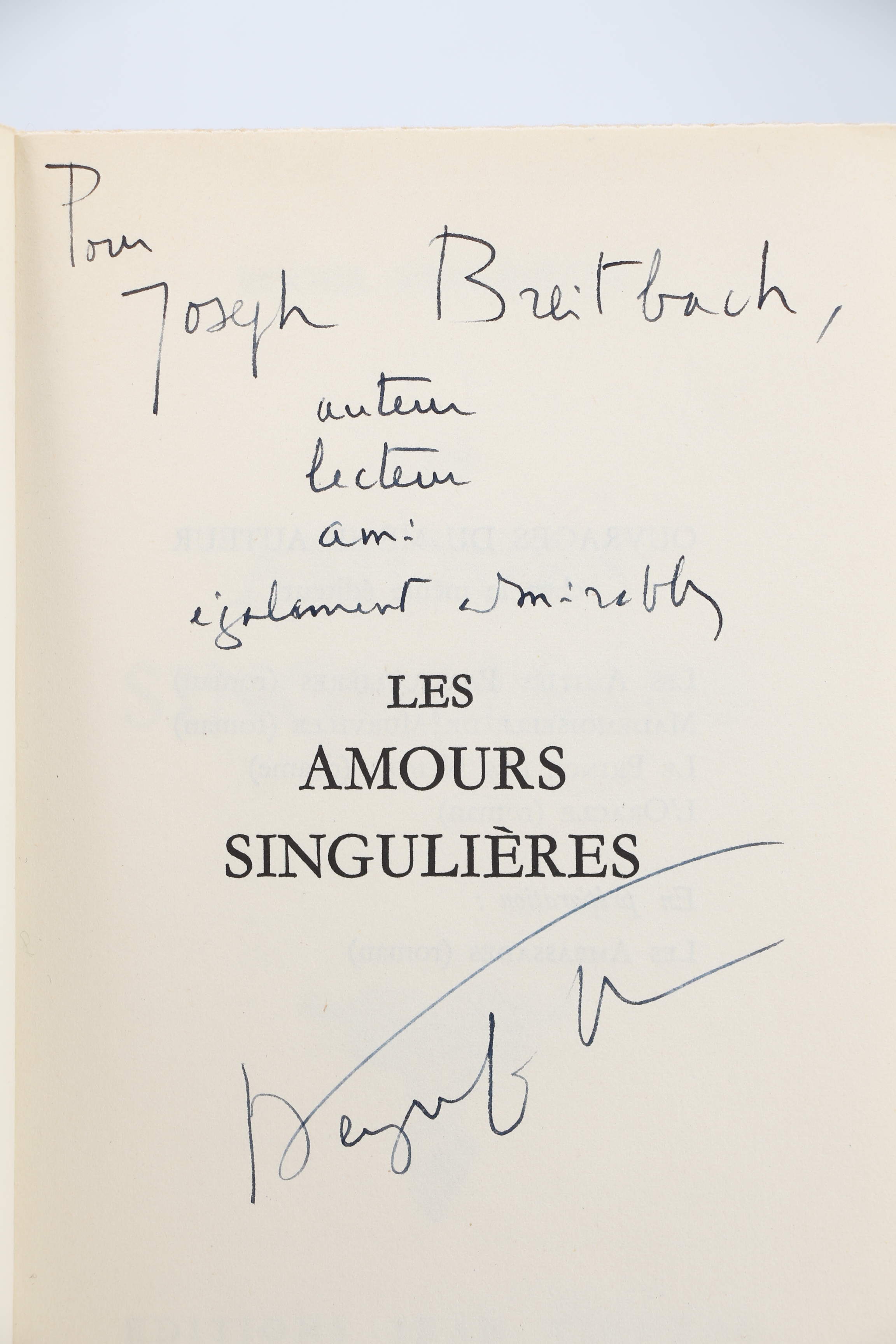 Les amours singulières