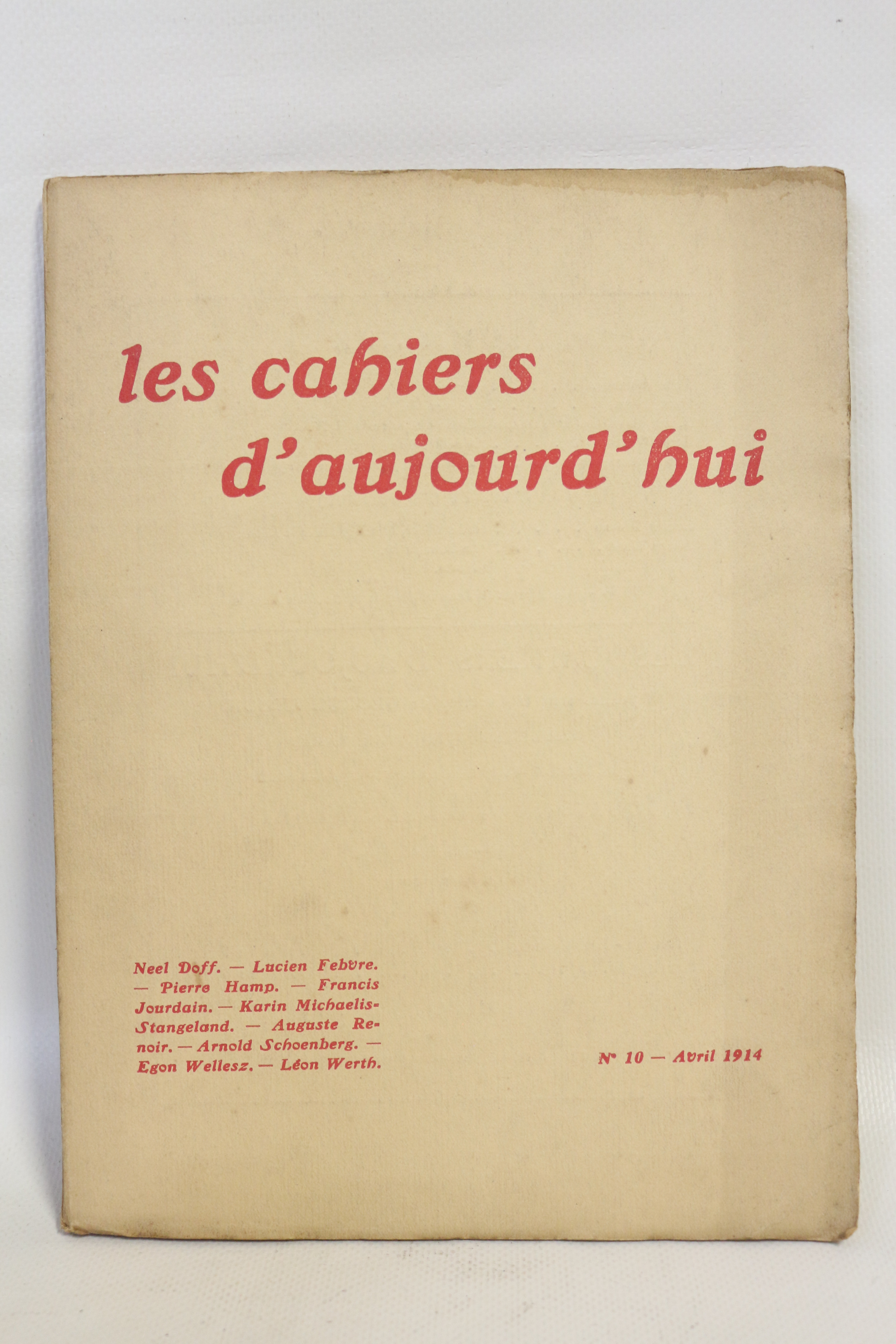 Les cahiers d'aujourd'hui N° 10