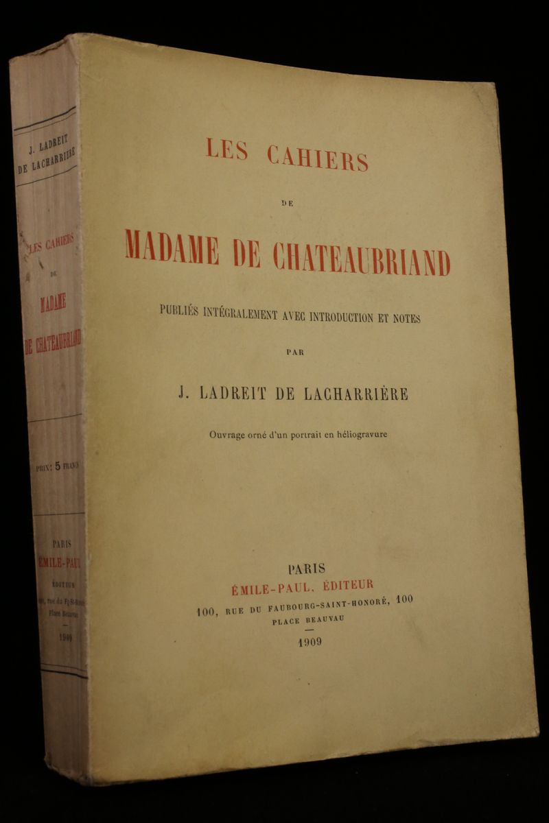 Les cahiers de madame de Chateaubriand