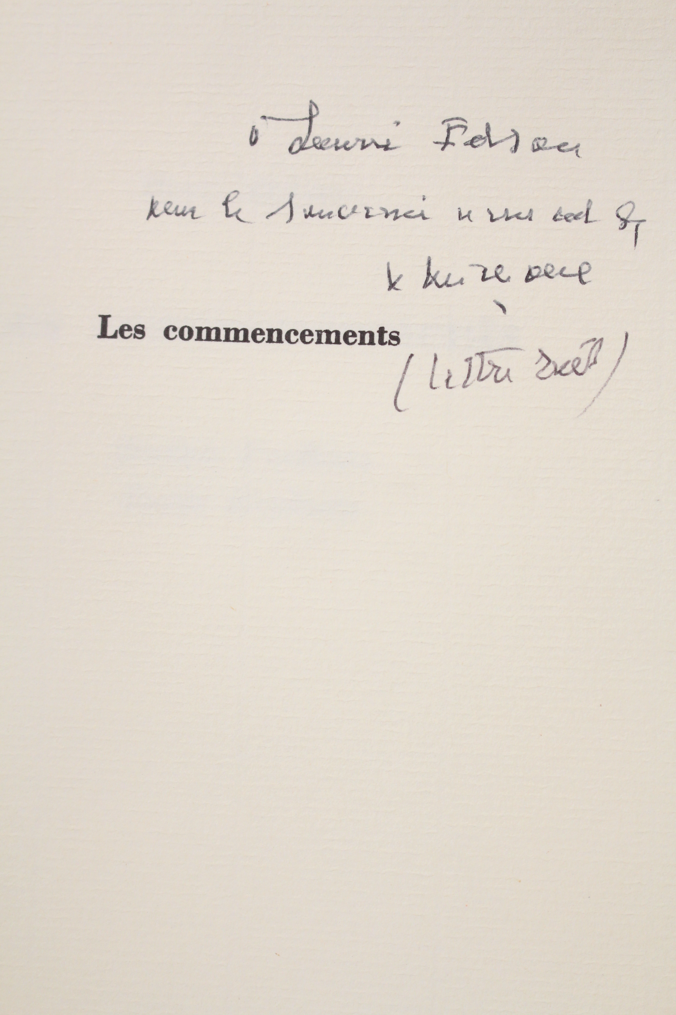 Les commencements