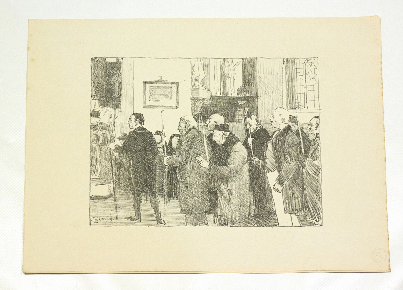 "Les marguilliers" - Lithographie originale sur Chine - L'Estampe Moderne