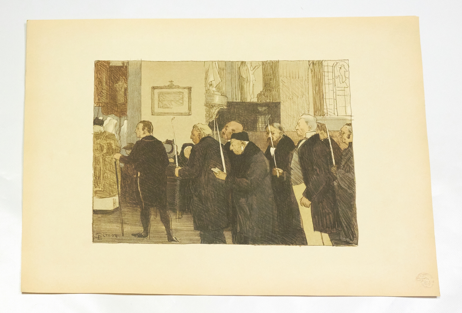 "Les marguilliers" - Lithographie originale sur Japon - L'Estampe Moderne