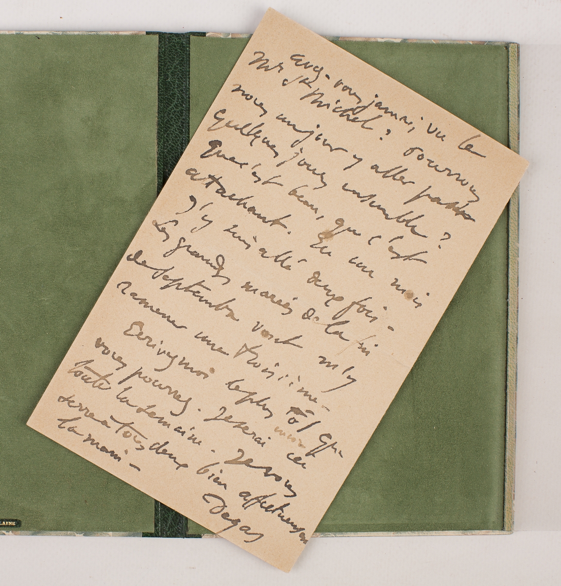 Lettre autographe inédite signée