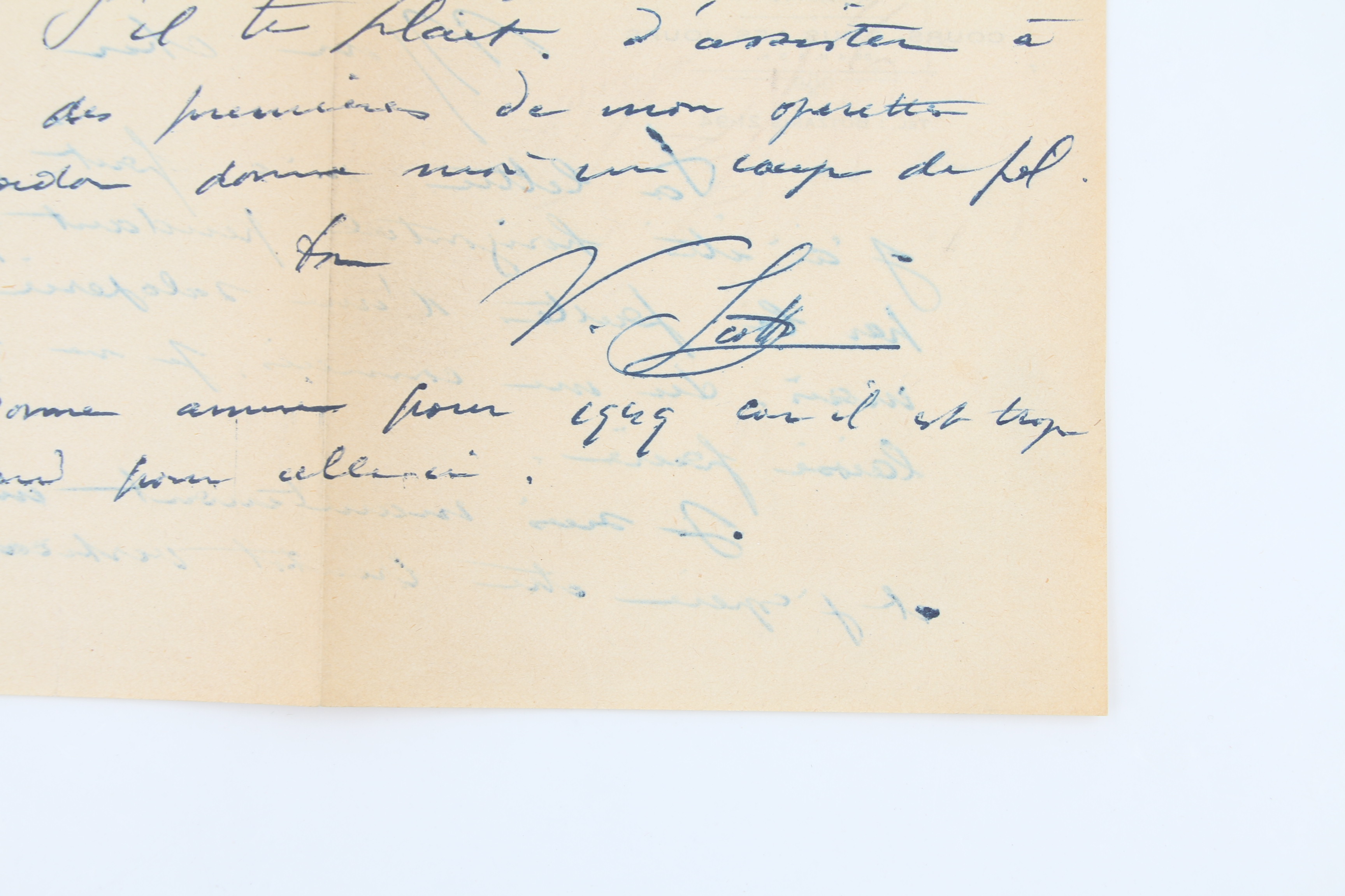 Lettre autographe signée à son grand ami Carlo Rim