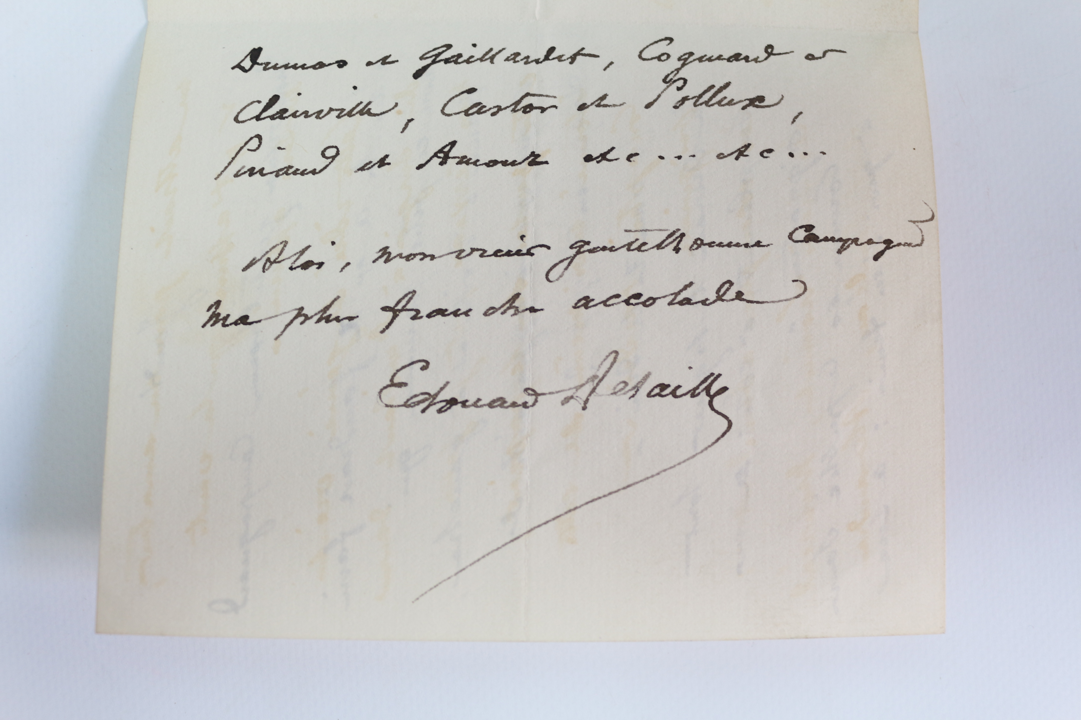 Lettre autographe signée à un confrère peintre
