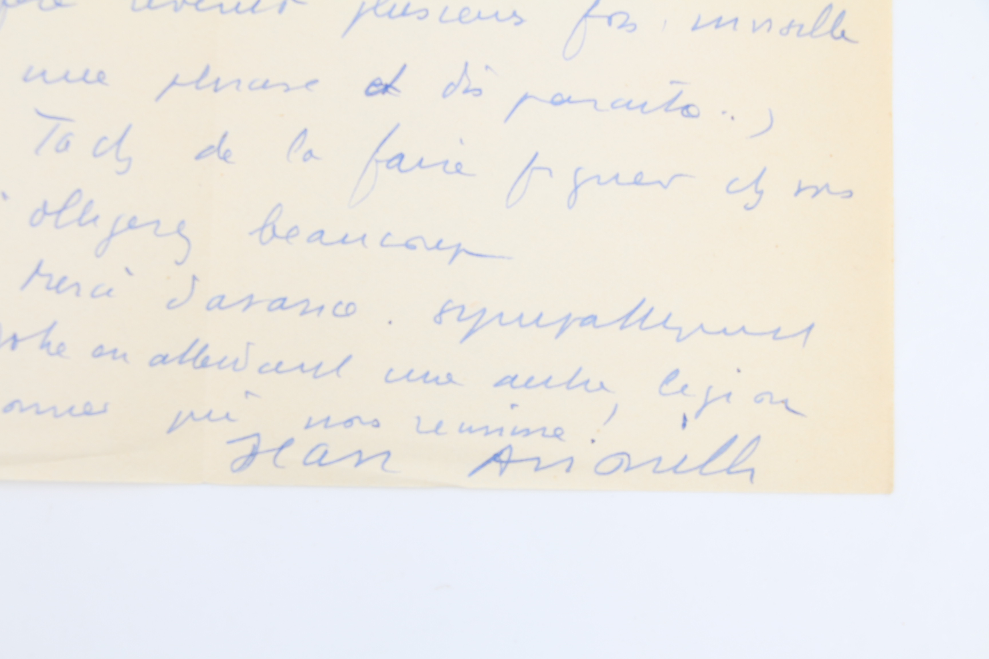 Lettre autographe signée adressée à Carlo Rim