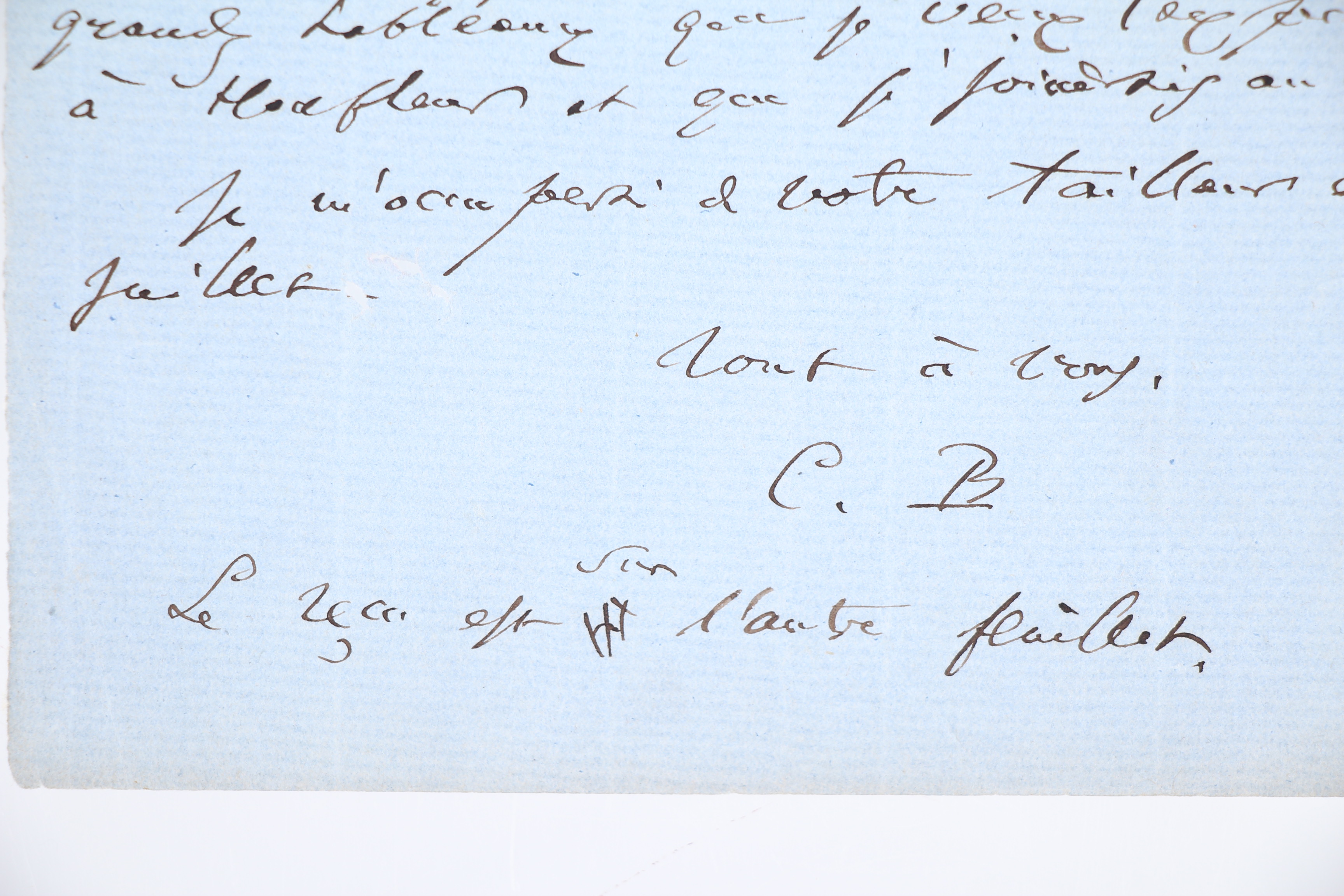 Lettre autographe signée adressée à Narcisse Ancelle. "Je suis très …