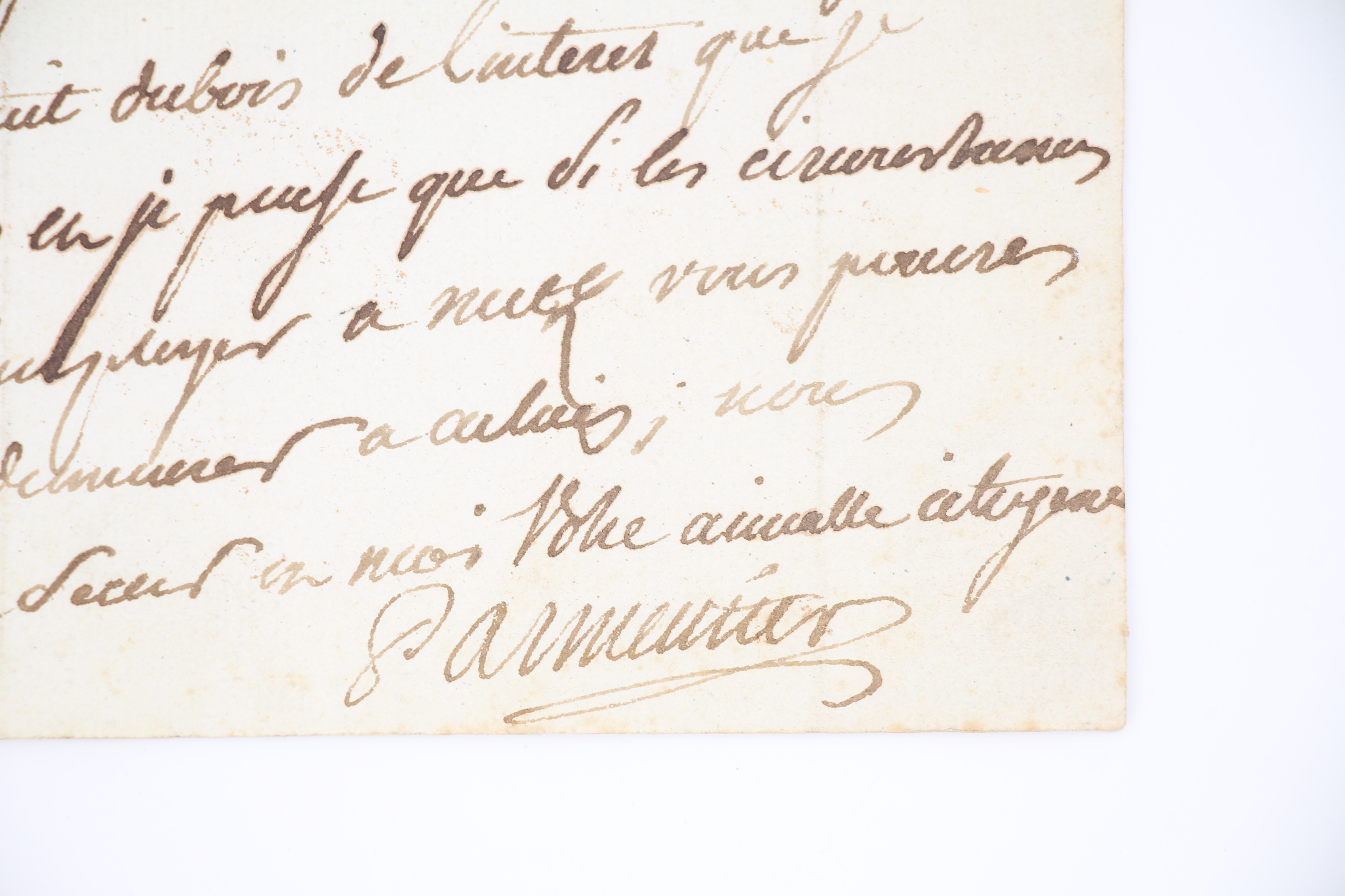 Lettre autographe signée adressée au citoyen Chely, pharmacien