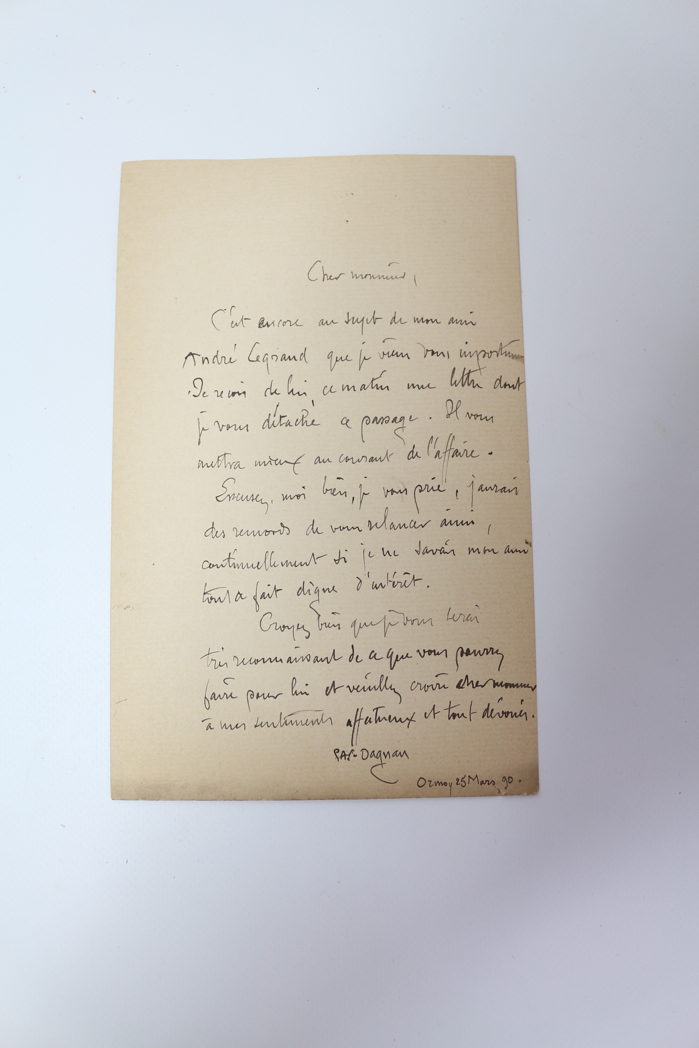 C'est encore au sujet de mon ami André Legrand • …