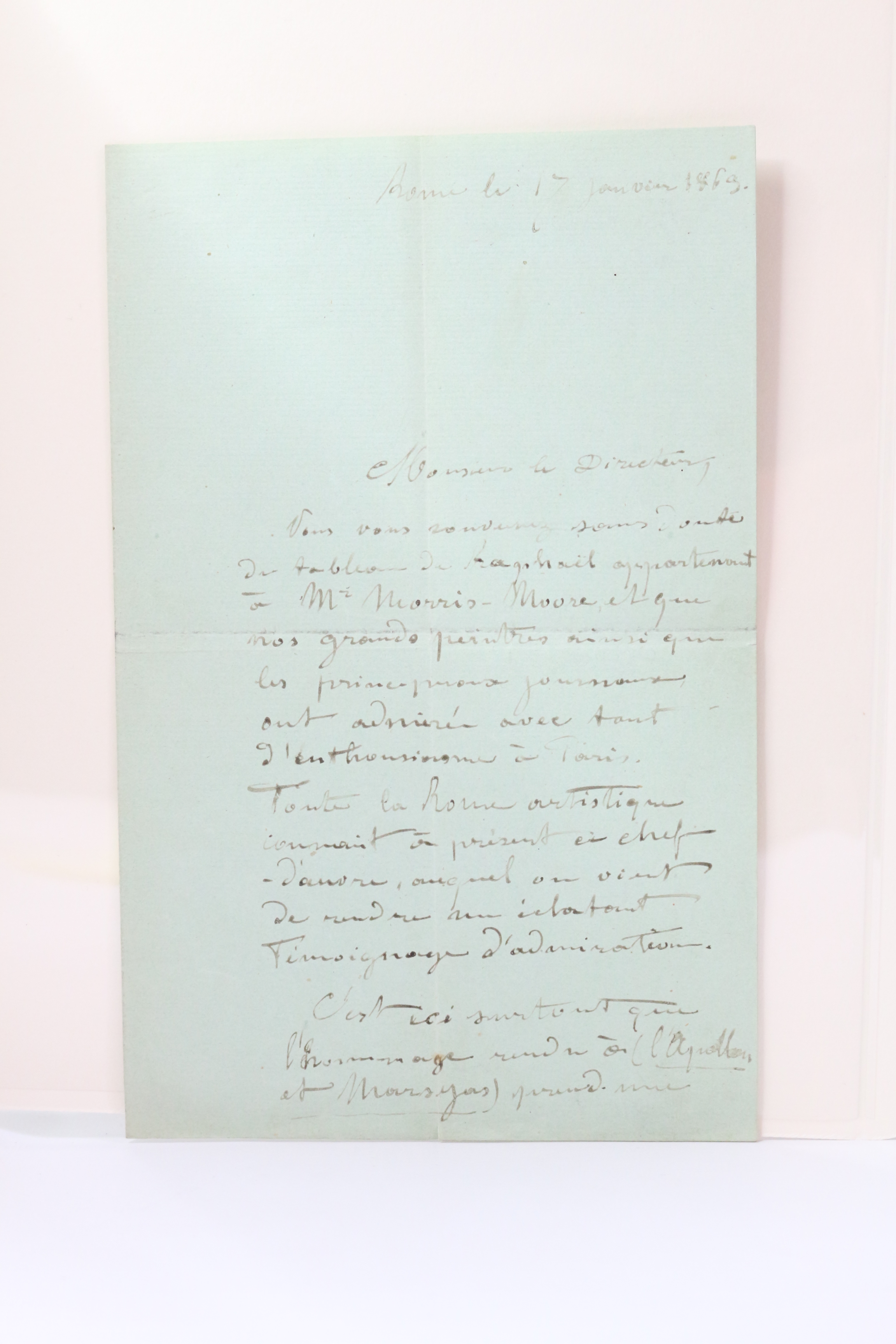 Lettre autographe signée au sujet d'une oeuvre attribuée à Raphaël …