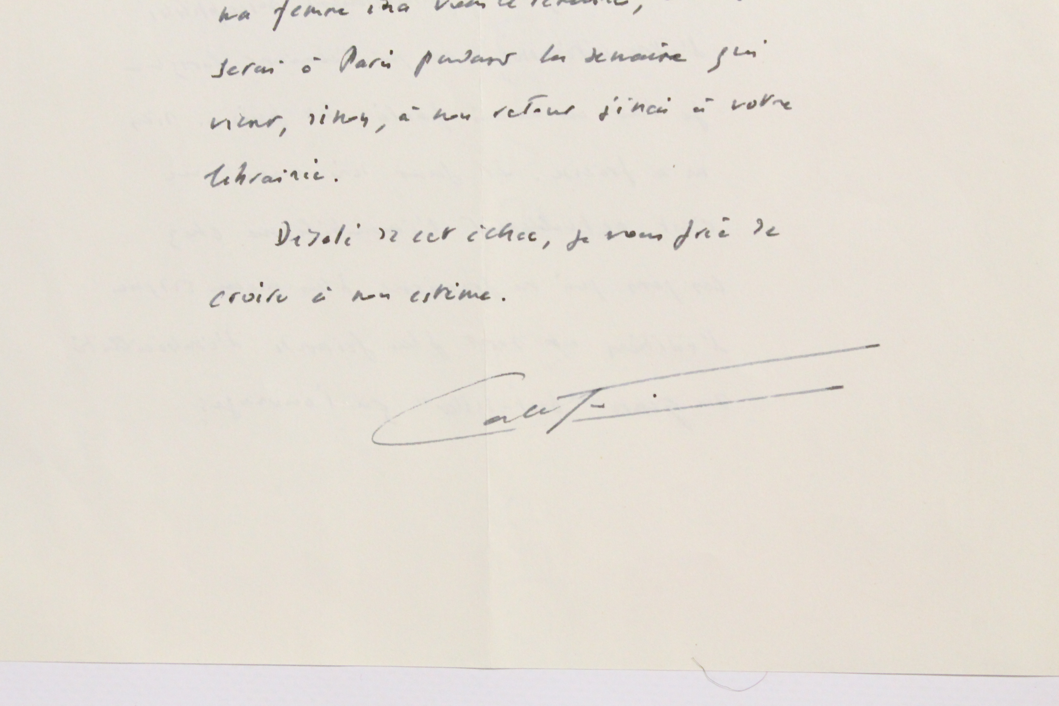 Lettre autographe signée c'est l'immobilisme chez ces gens qui ne …