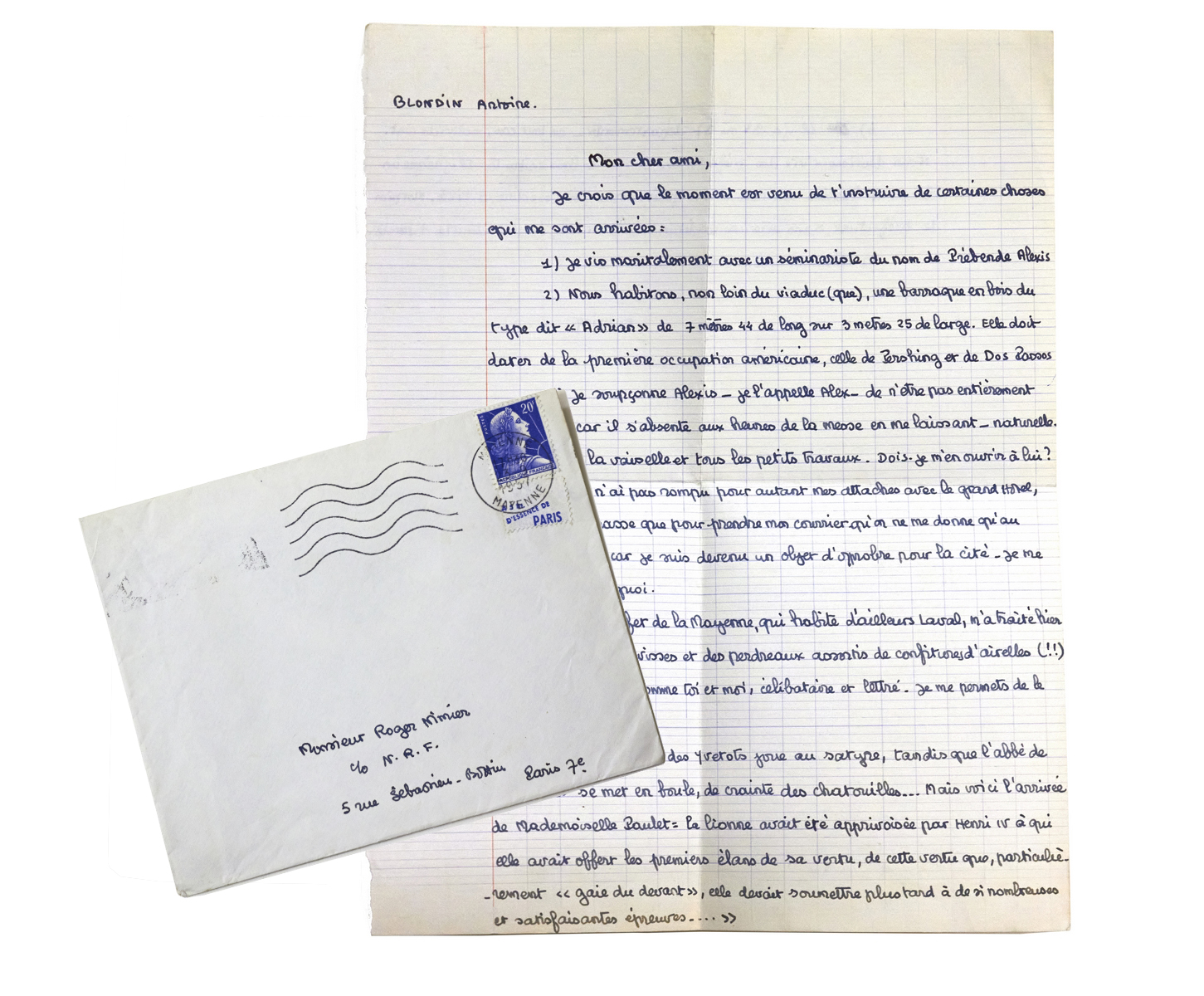 Lettre autographe signée d'une page adressée à son meilleur ami …