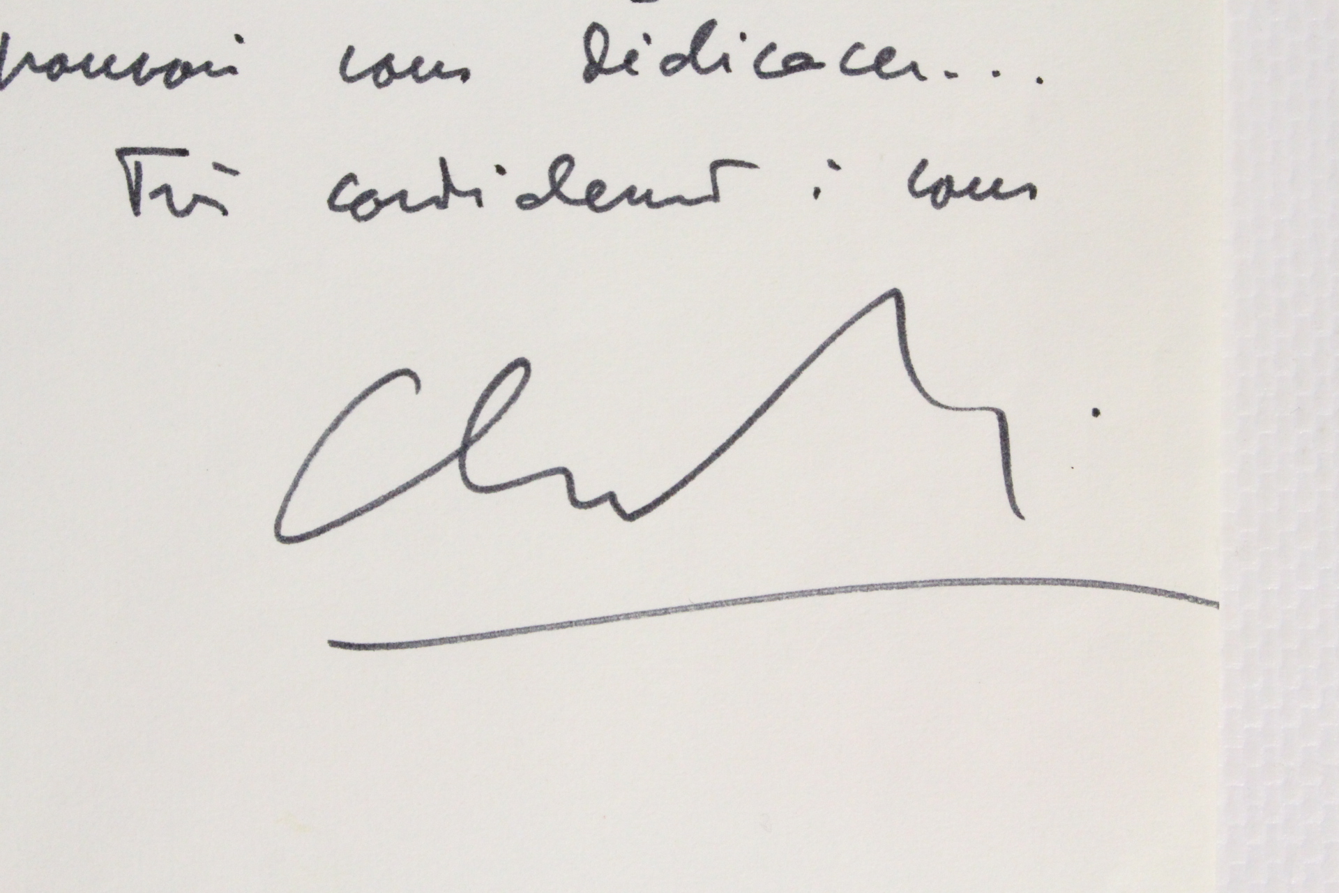 Lettre autographe signée de Claude Simon à René Wintzen