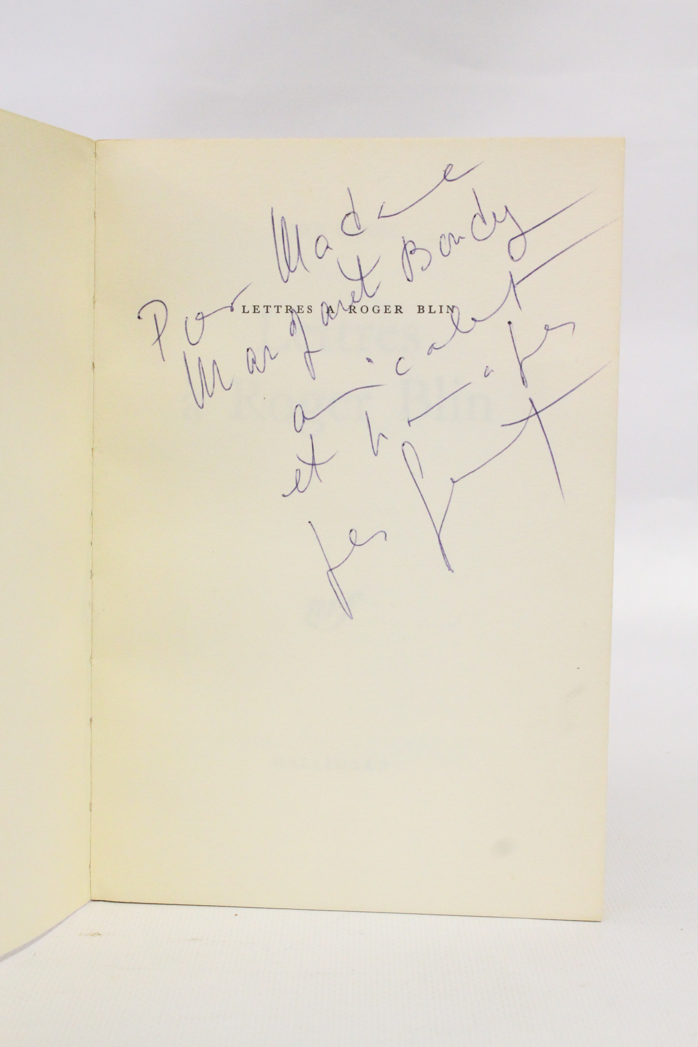 Lettres à Roger Blin