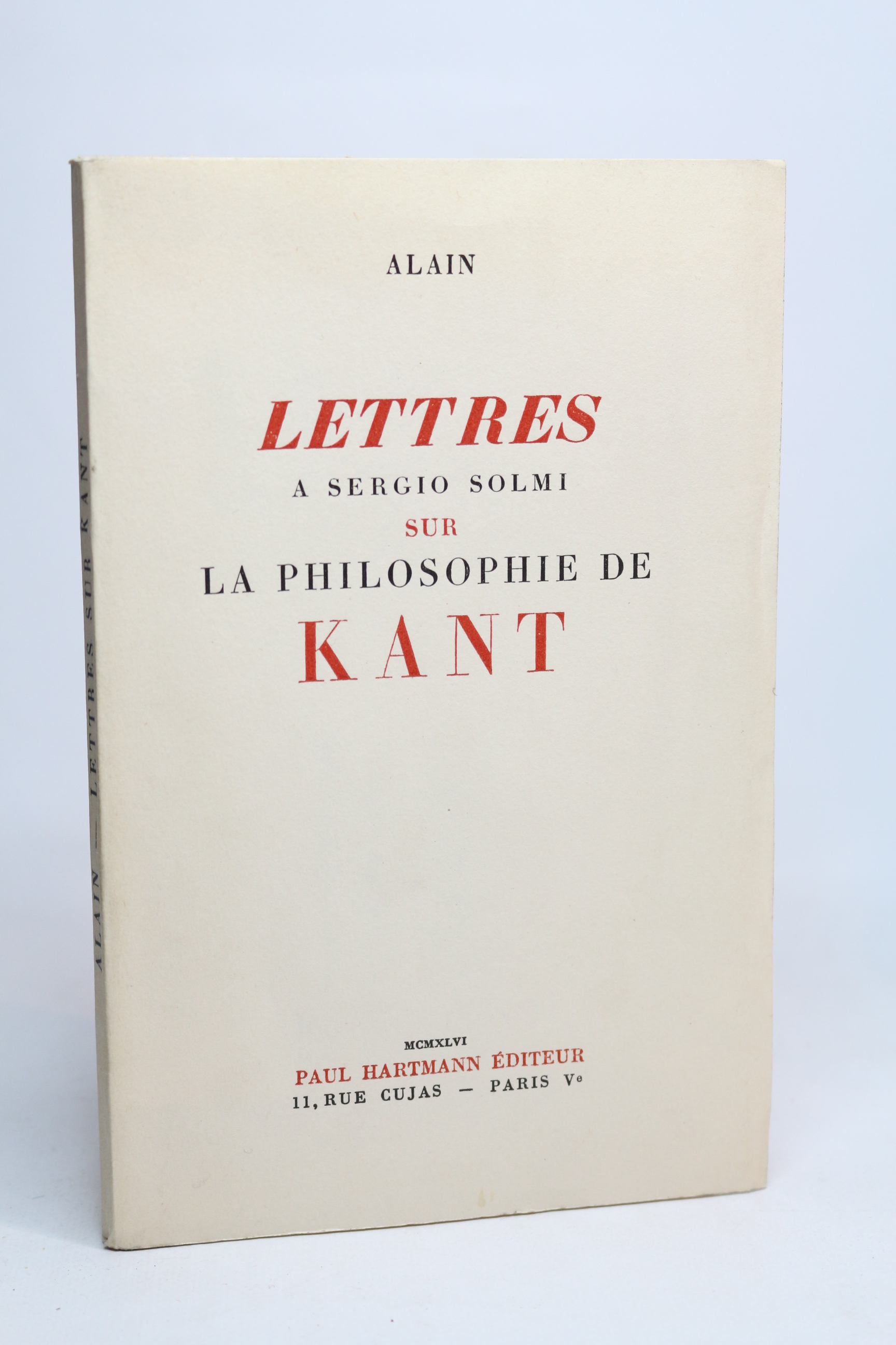 Lettres à Sergio Solmi sur la philosophie de Kant