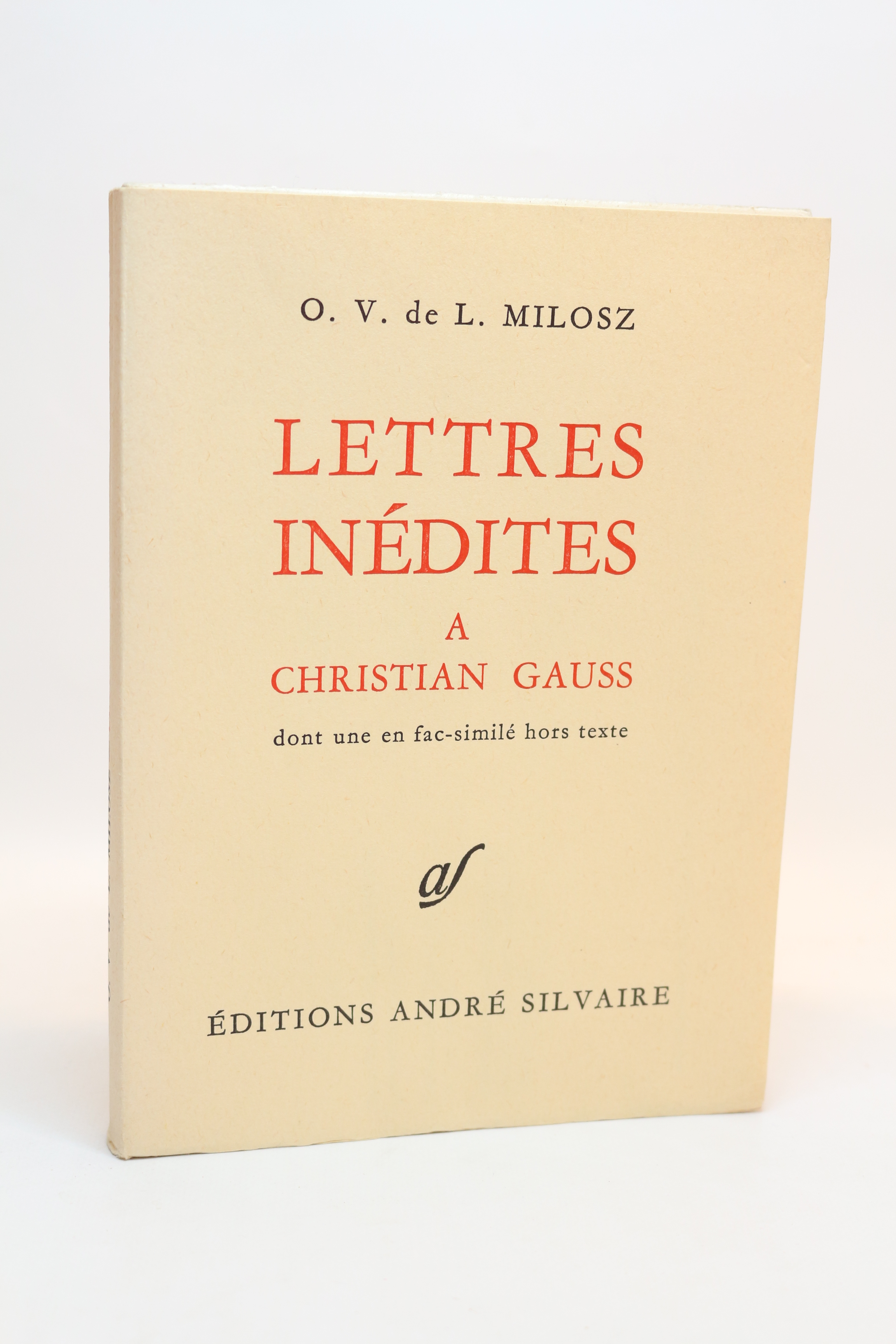 Lettres inédites à Christian Gauss