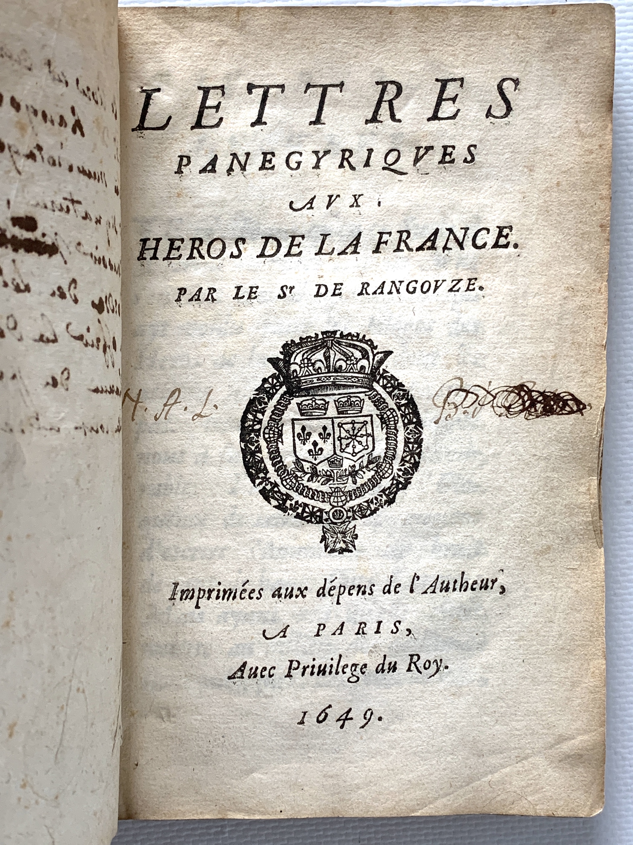 Lettres panégyriques aux héros de la France