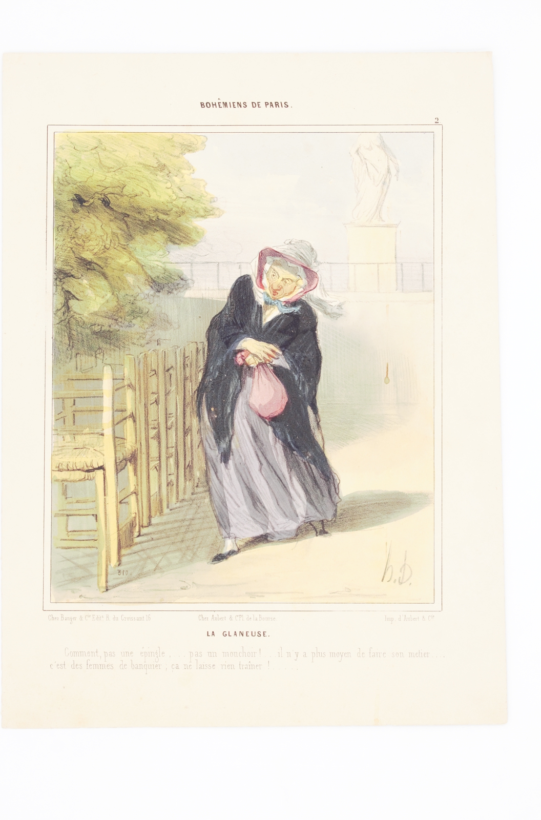 Lithographie originale en couleurs - Bohêmiens de Paris - La …