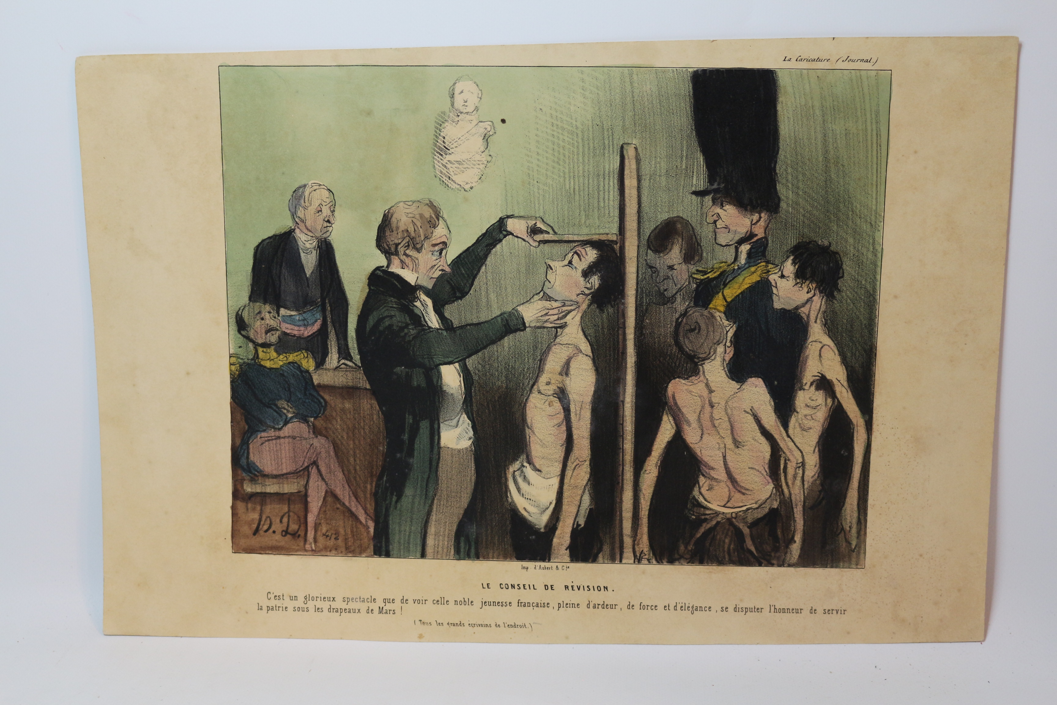 Lithographie originale en couleurs - Le Conseil de Révision - …
