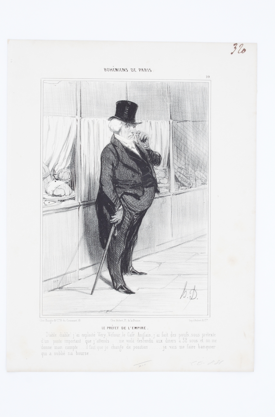 Lithographie originale en noir et blanc - Bohémiens de Paris …