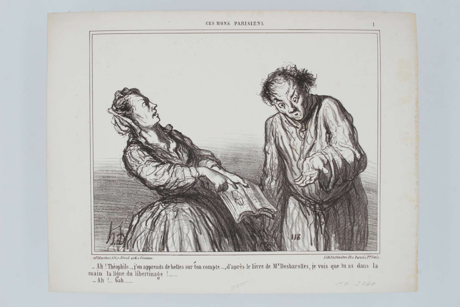 Lithographie originale en noir et blanc - Ces Bons Parisiens …