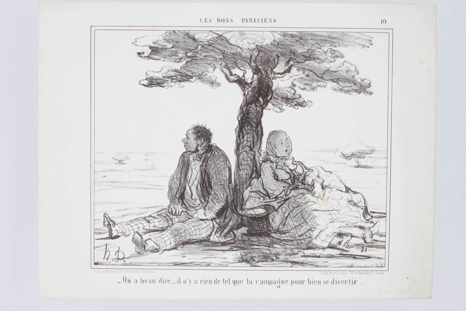 Lithographie originale en noir et blanc - Ces Bons Parisiens …