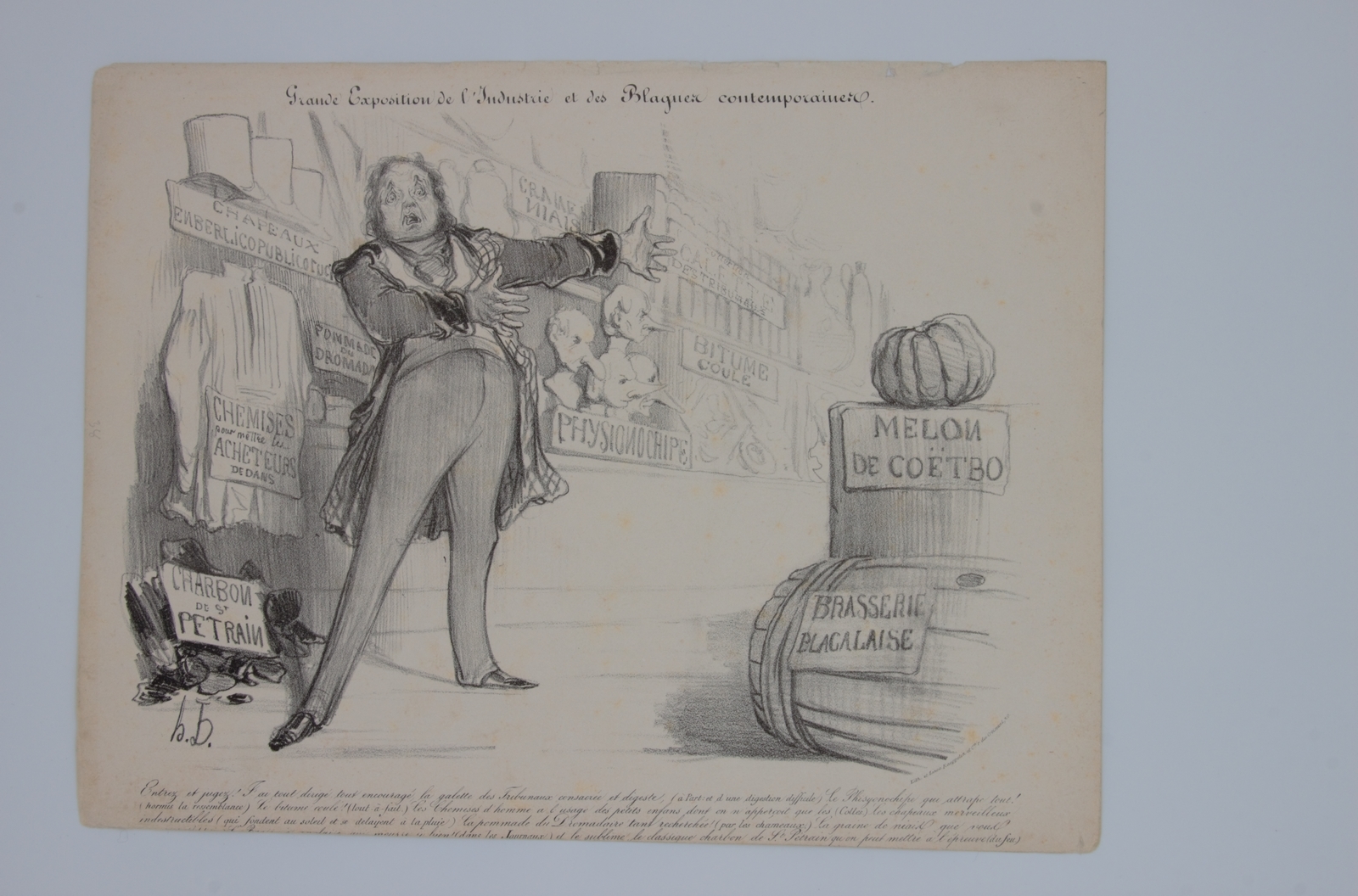 Lithographie originale en noir et blanc - Grande exposition de …