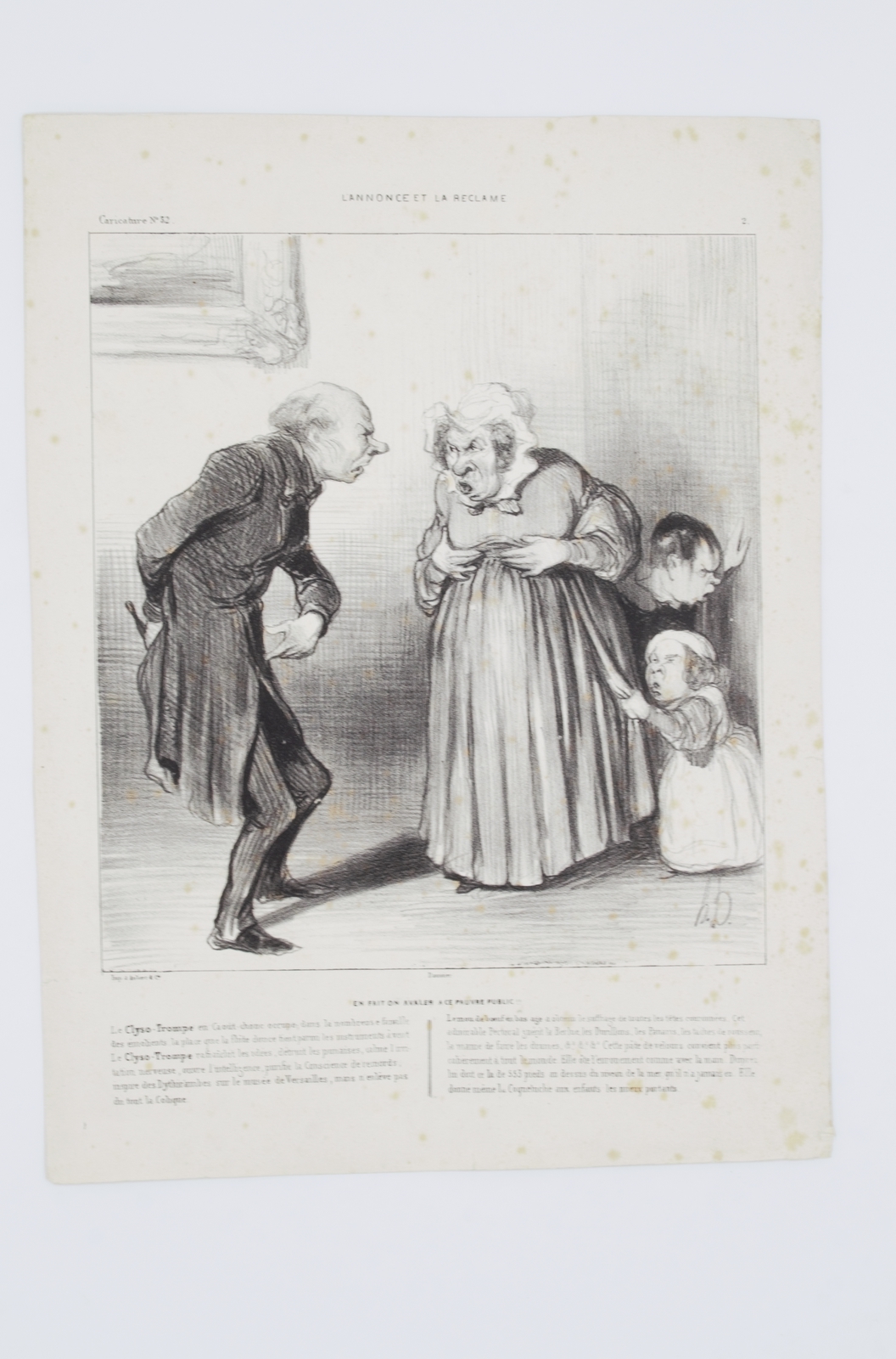 Lithographie originale en noir et blanc - L'annonce et la …