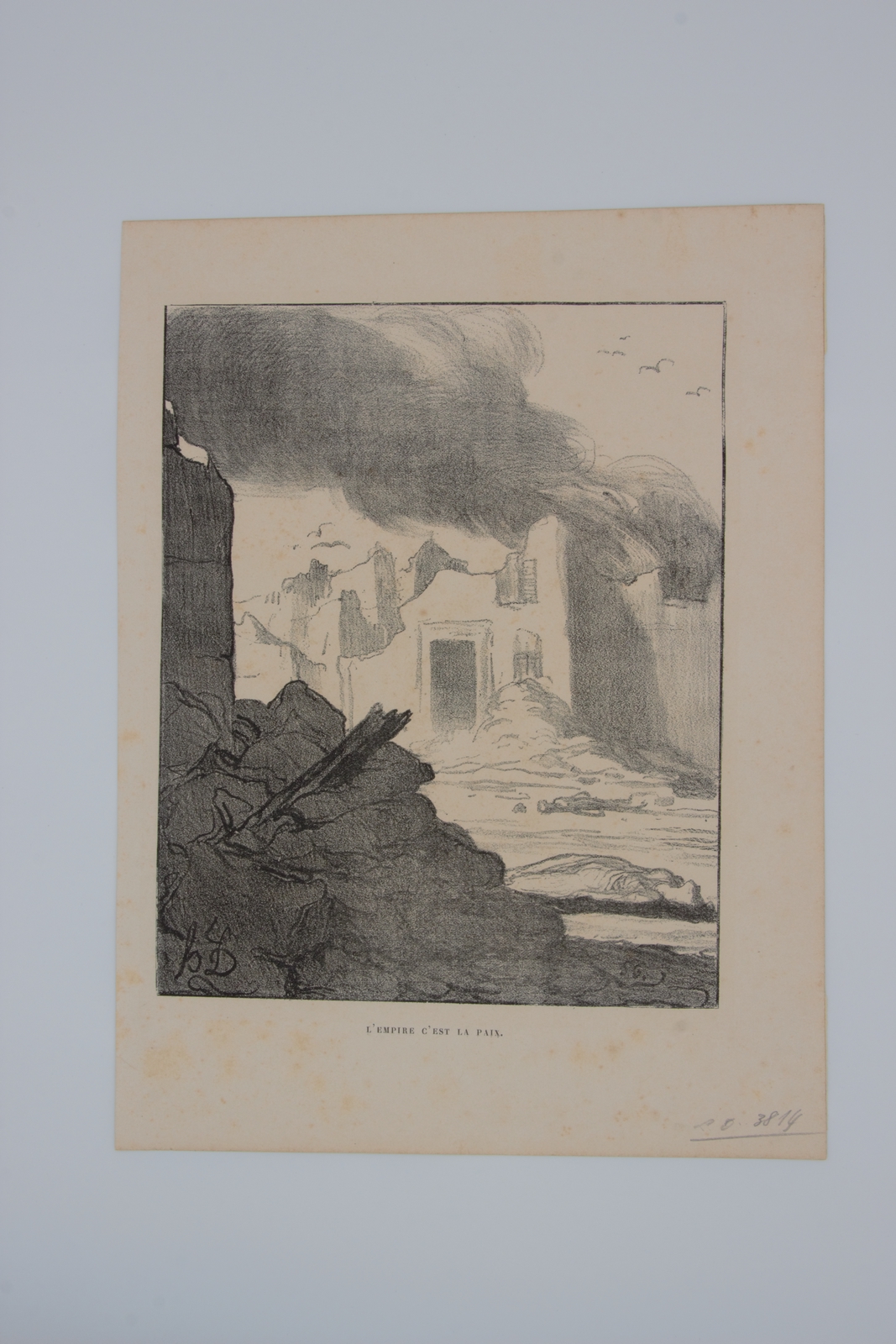 Lithographie originale en noir et blanc - L'empire c'est la …