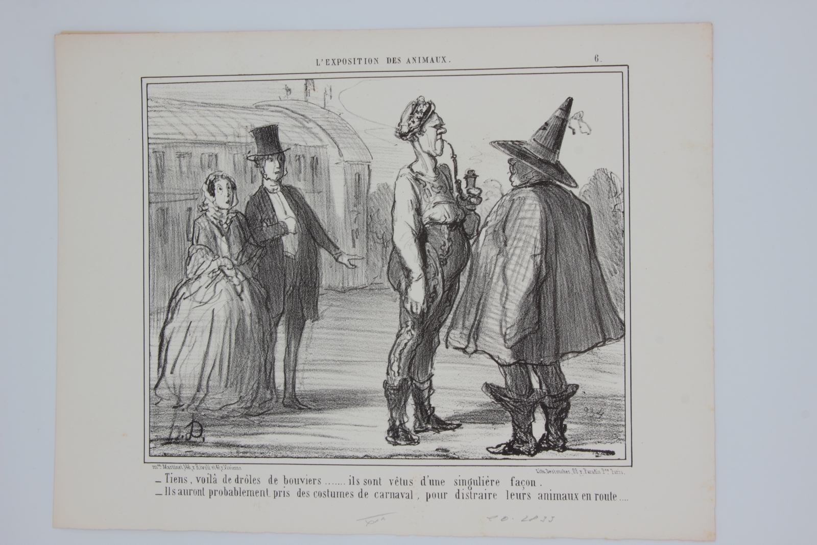 Lithographie originale en noir et blanc - L'exposition des animaux …