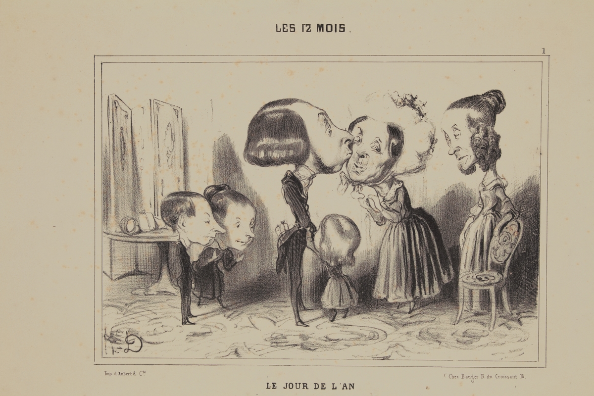 Lithographie originale en noir et blanc - Les 12 Mois …