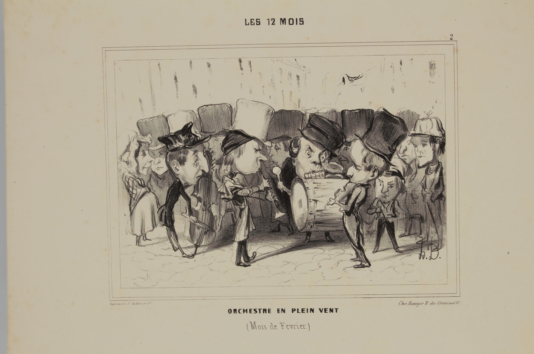 Lithographie originale en noir et blanc - Les 12 Mois …