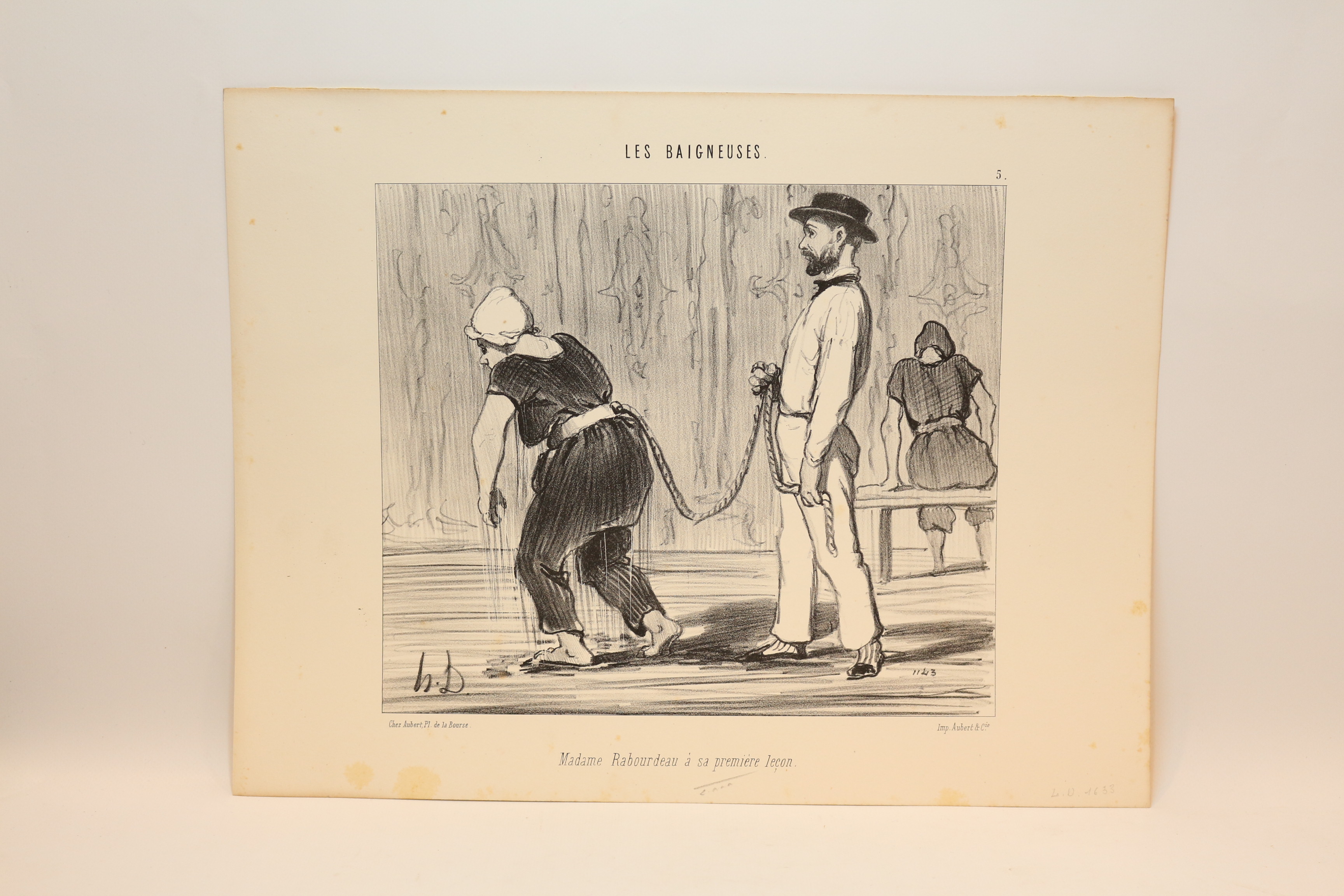 Lithographie originale en noir et blanc - Les Baigneurs - …