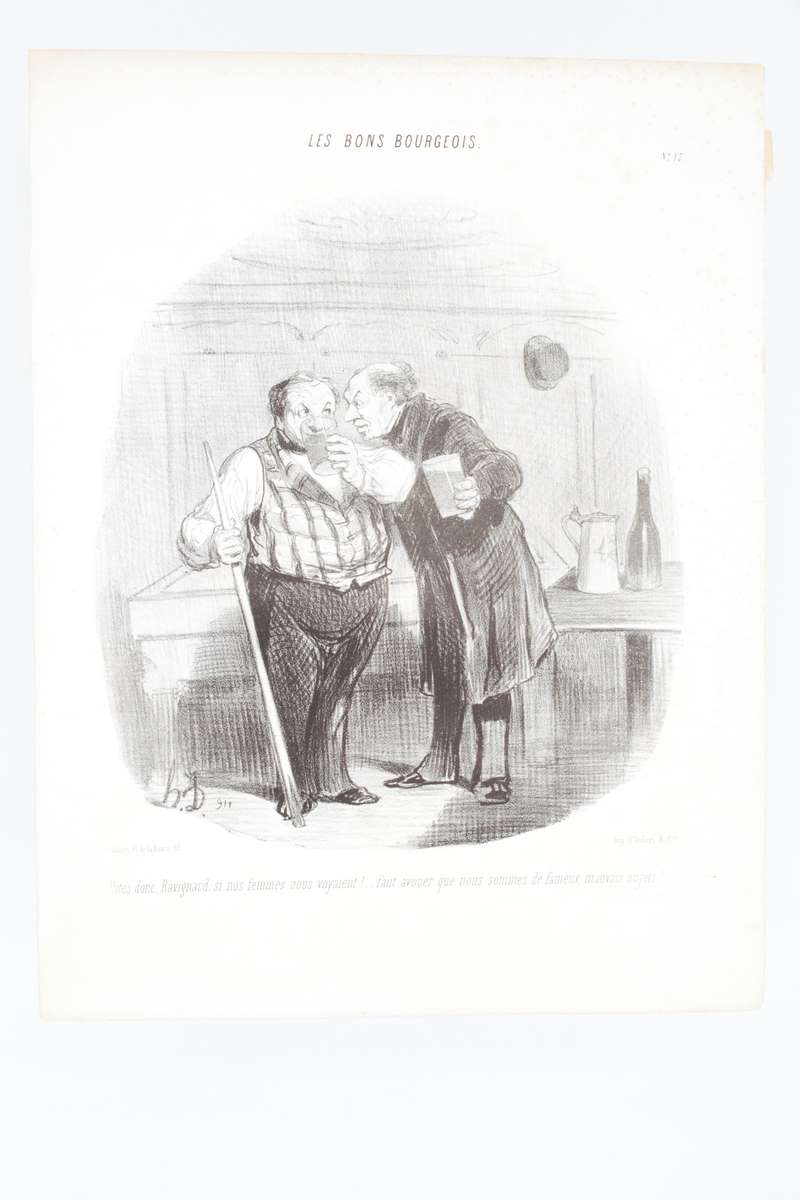 Lithographie originale en noir et blanc - Les Bons bourgeois …