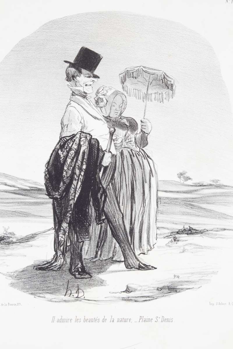 Lithographie originale en noir et blanc - Les Bons bourgeois …