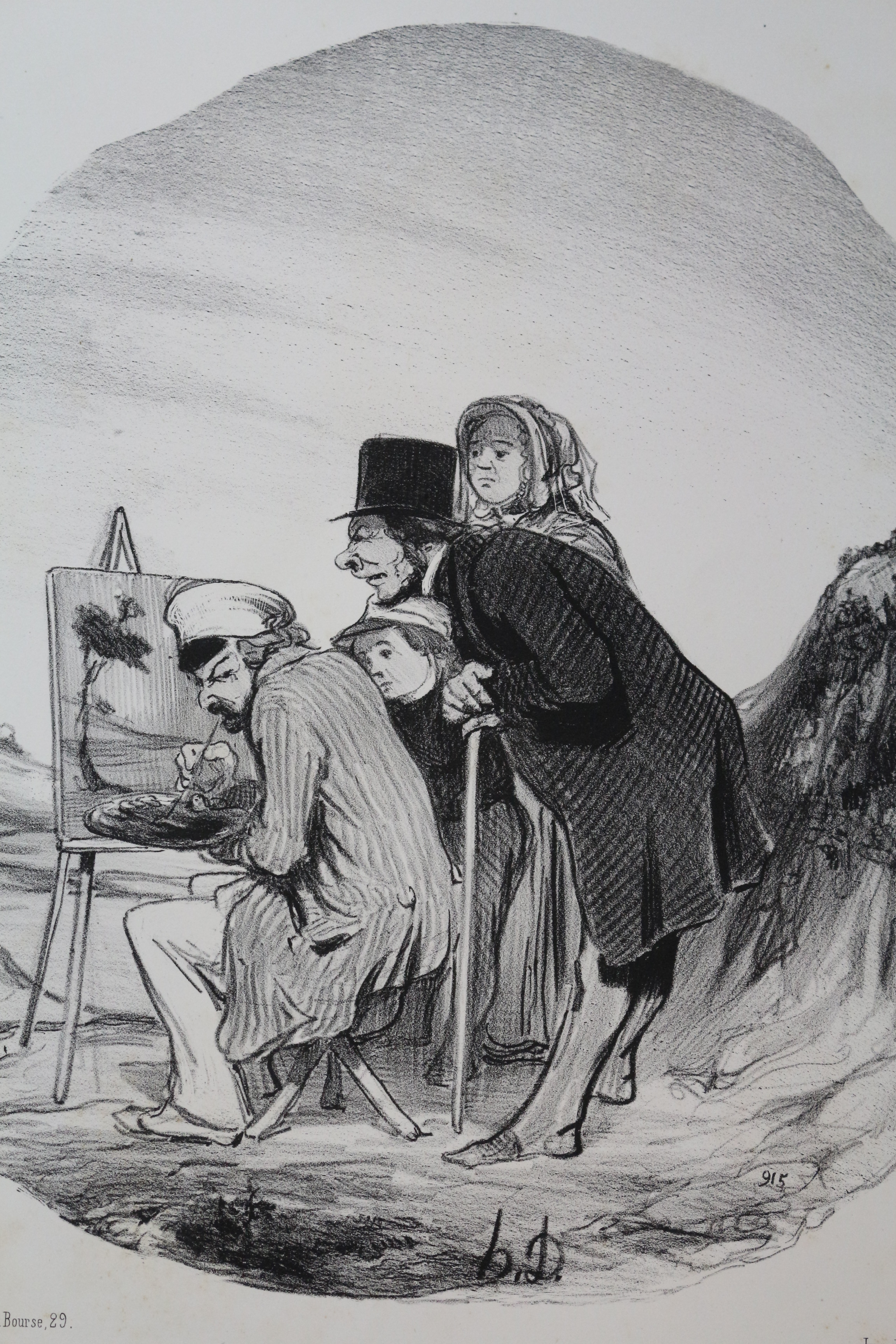 Lithographie originale en noir et blanc - Les Bons Bourgeois …