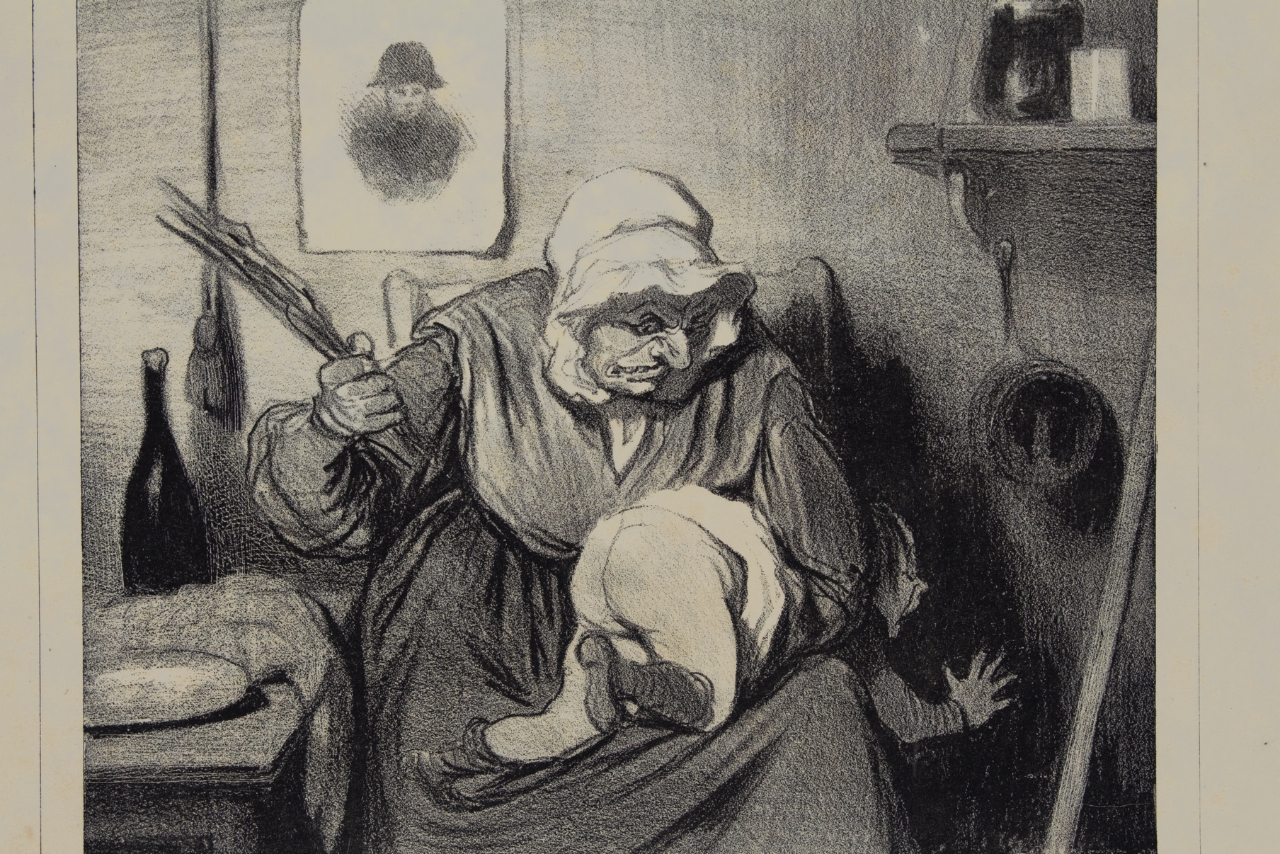 Lithographie originale en noir et blanc - Les Cinq Sens …