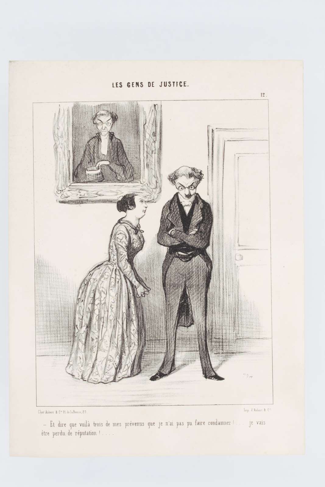 Lithographie originale en noir et blanc - Les Gens de …