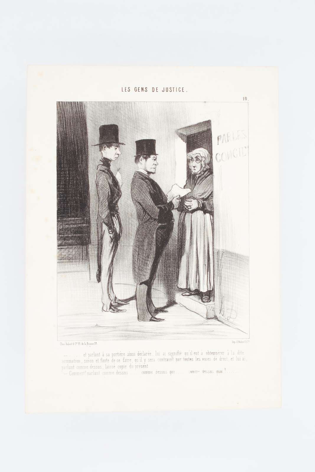 Lithographie originale en noir et blanc - Les Gens de …