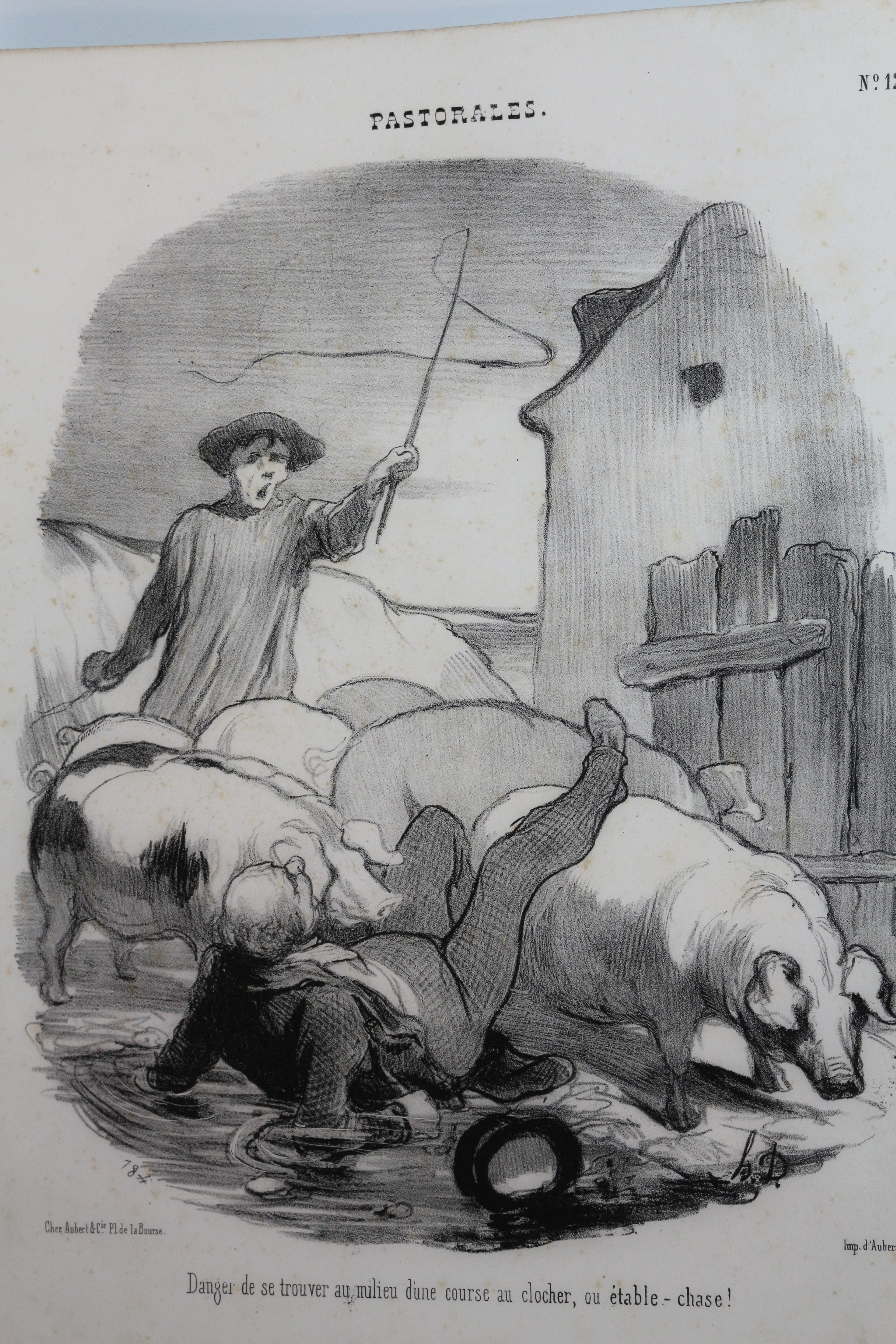 Lithographie originale en noir et blanc - Pastorales - Danger …