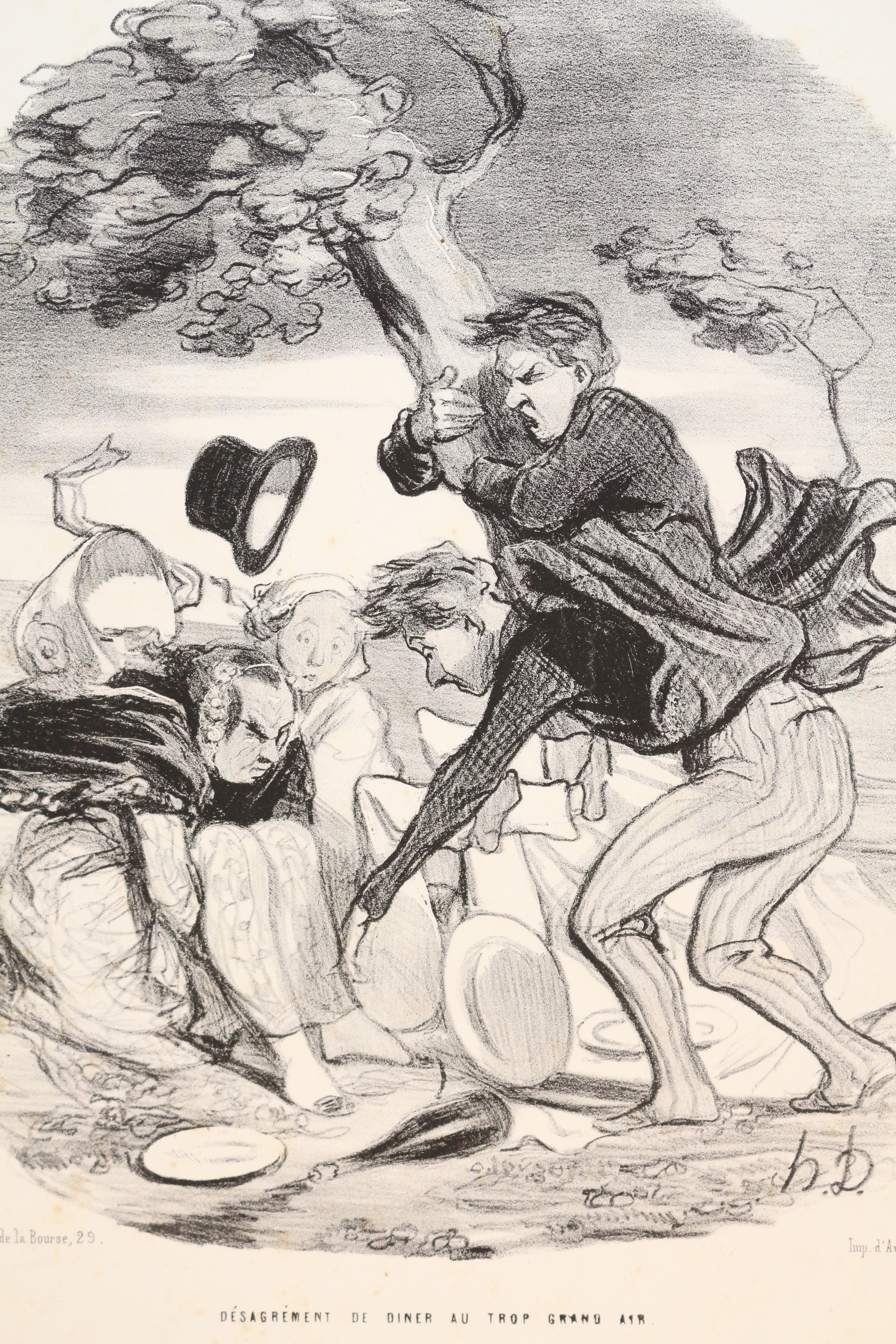 Lithographie originale en noir et blanc - Pastorales - Désagrément …