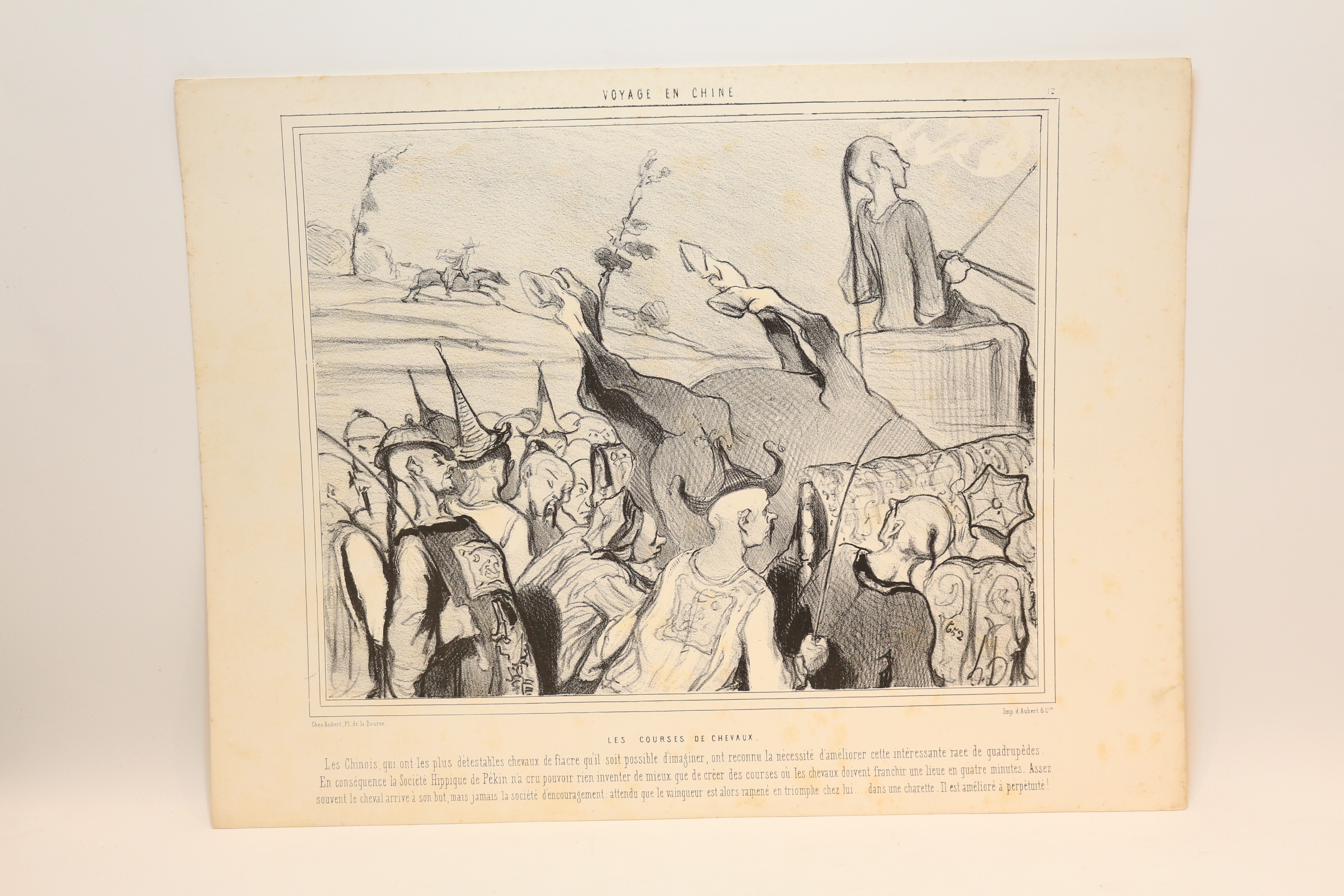 Lithographie originale en noir et blanc - Voyage en Chine …