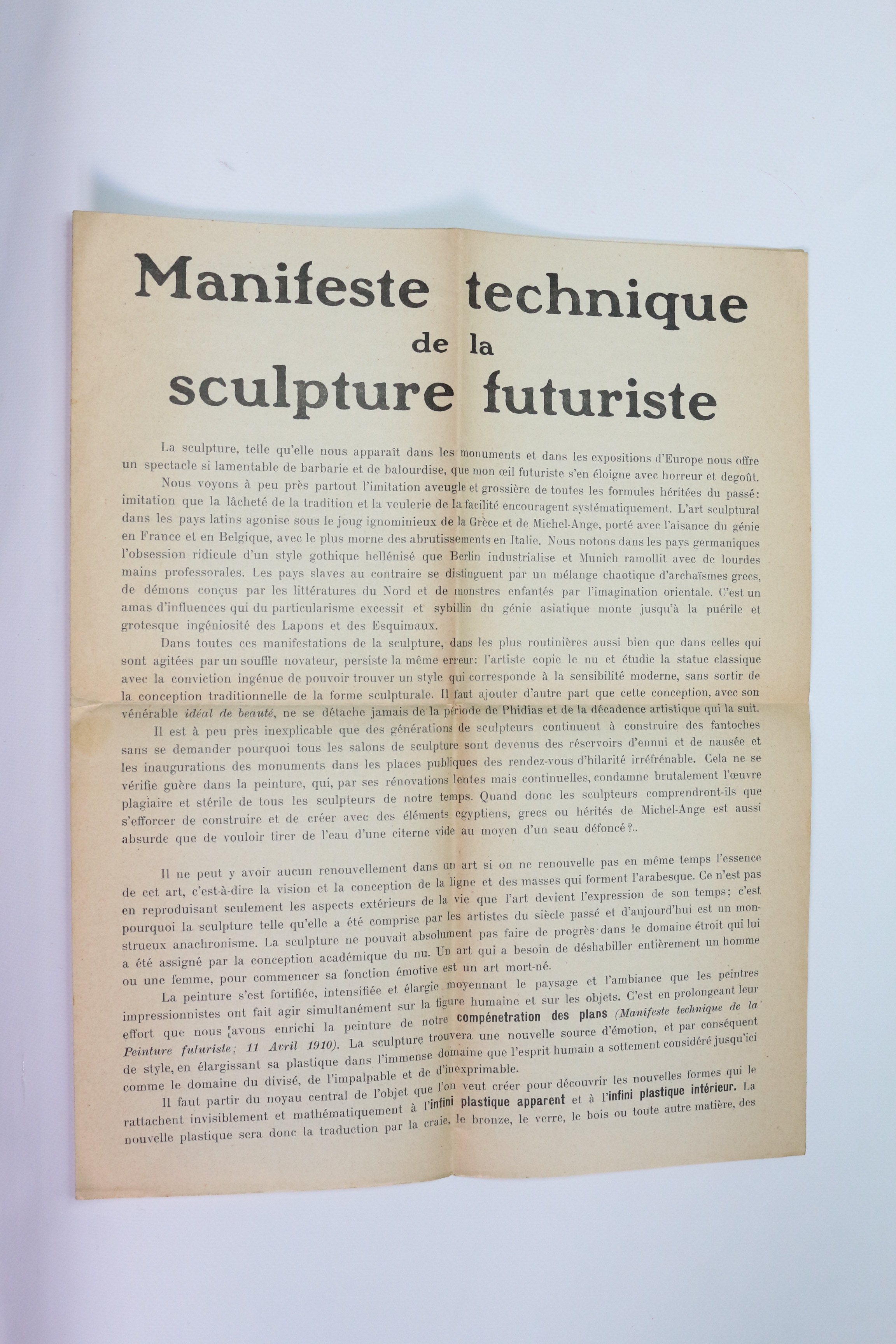 Manifeste technique de la sculpture futuriste