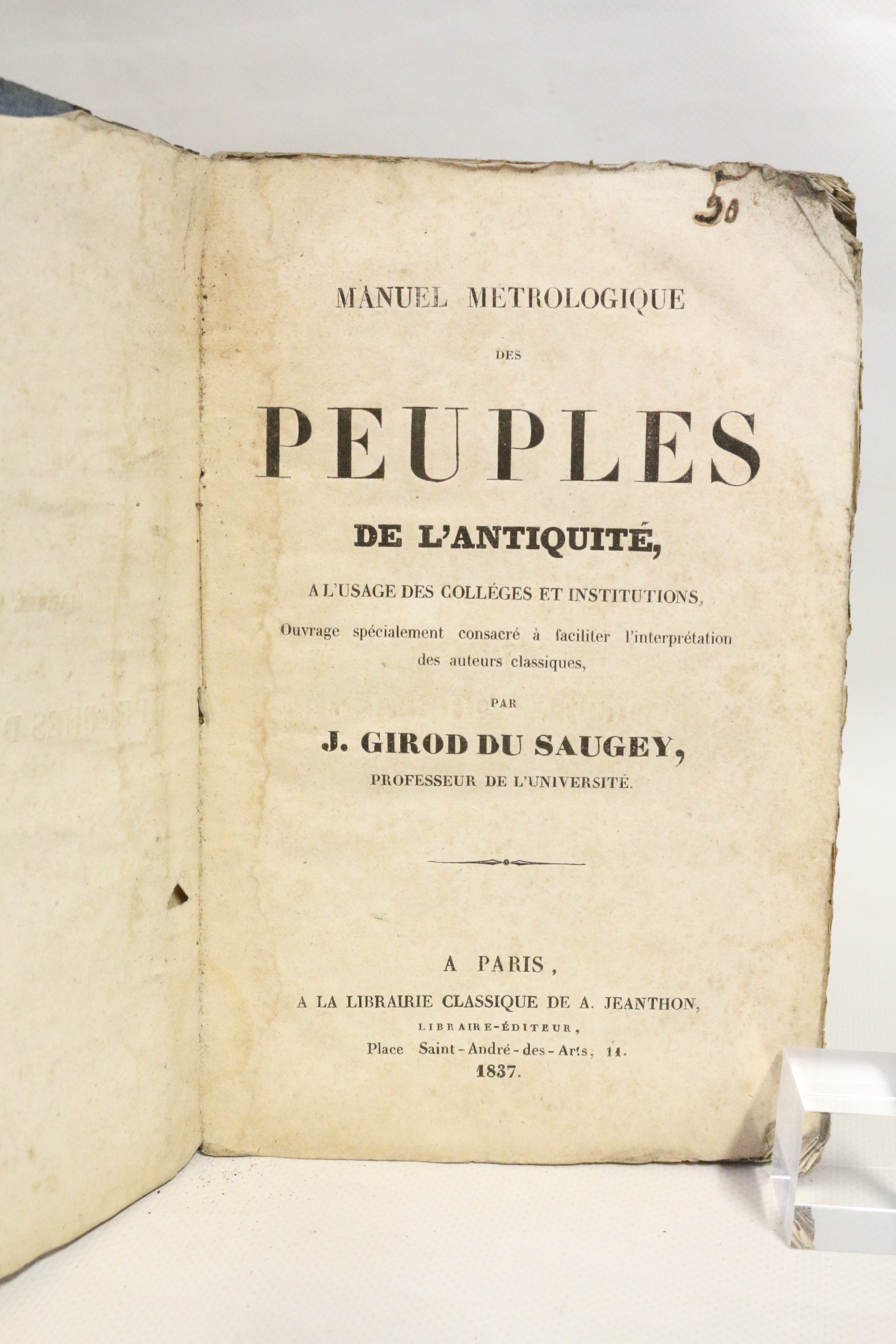 Manuel métrologique des peuples de l'antiquité