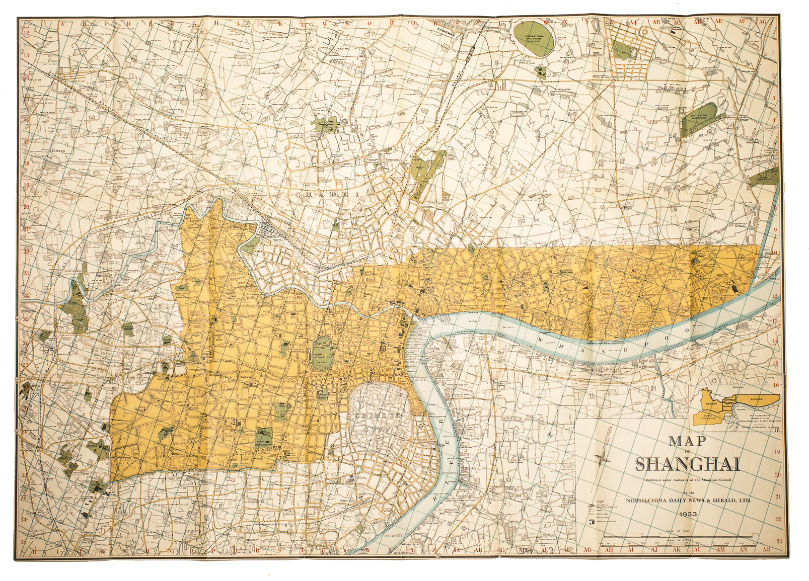Map of Shanghai - Carte dépliante en couleurs