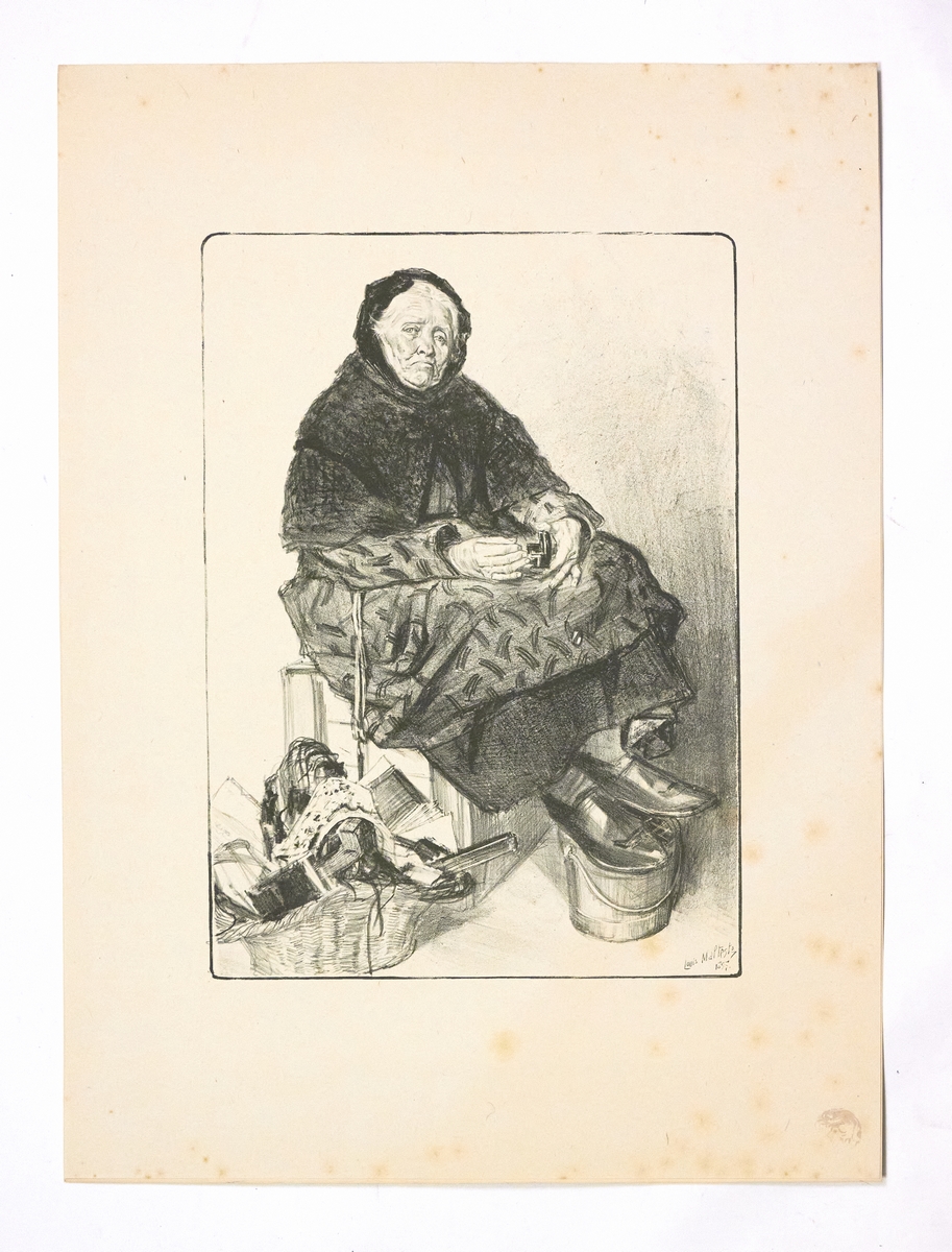 "Marchande de Lacets" - Lithographie originale sur Chine - L'Estampe …