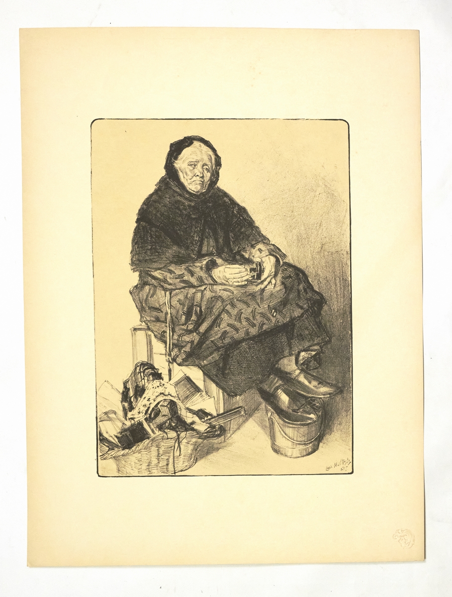 "Marchande de Lacets" - Lithographie originale sur Japon - L'Estampe …